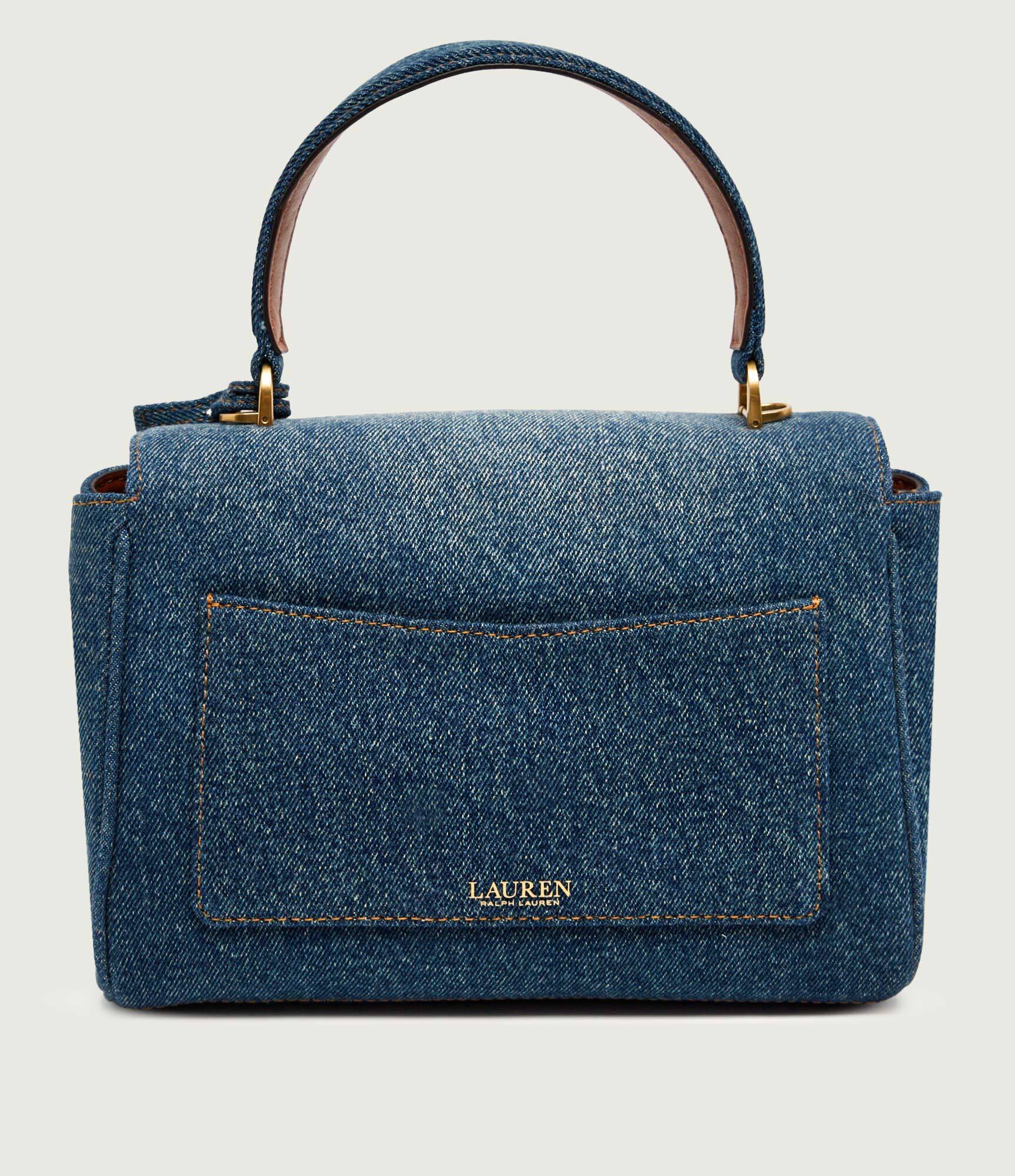 Lauren Ralph Lauren Denim cufăr Farrah cu adaos de piele