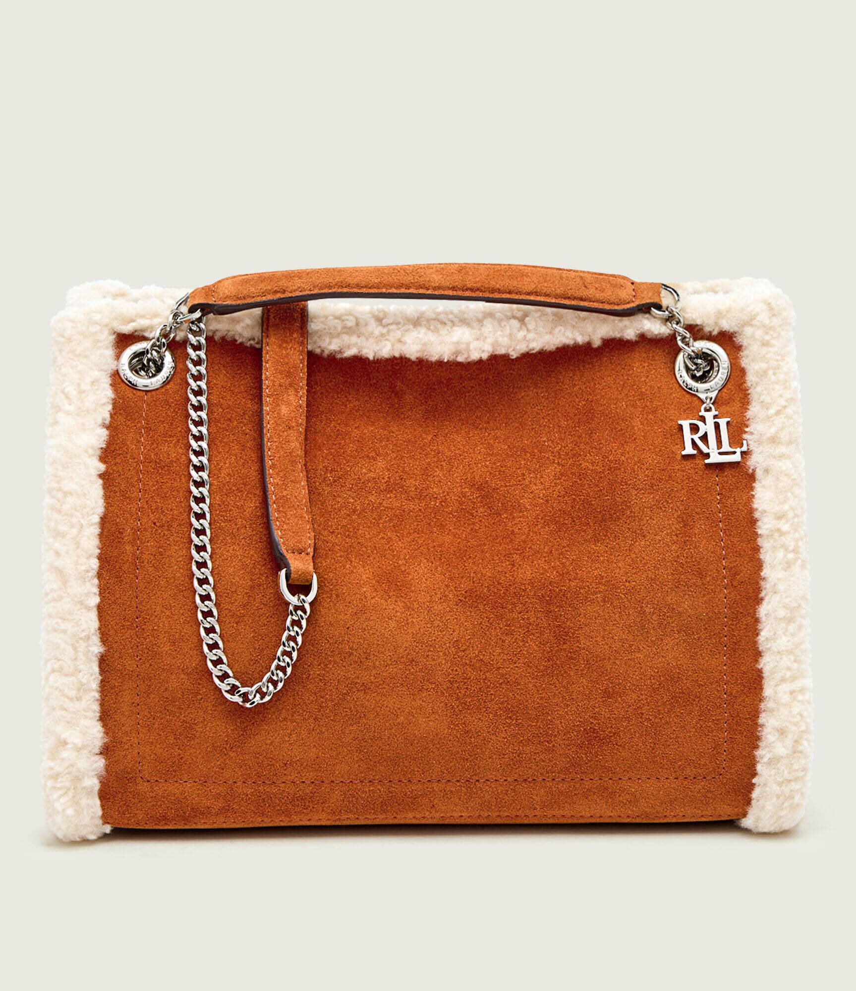 Lauren Ralph Lauren Geantă pe umăr Bradley | shearling | piele întoarsă