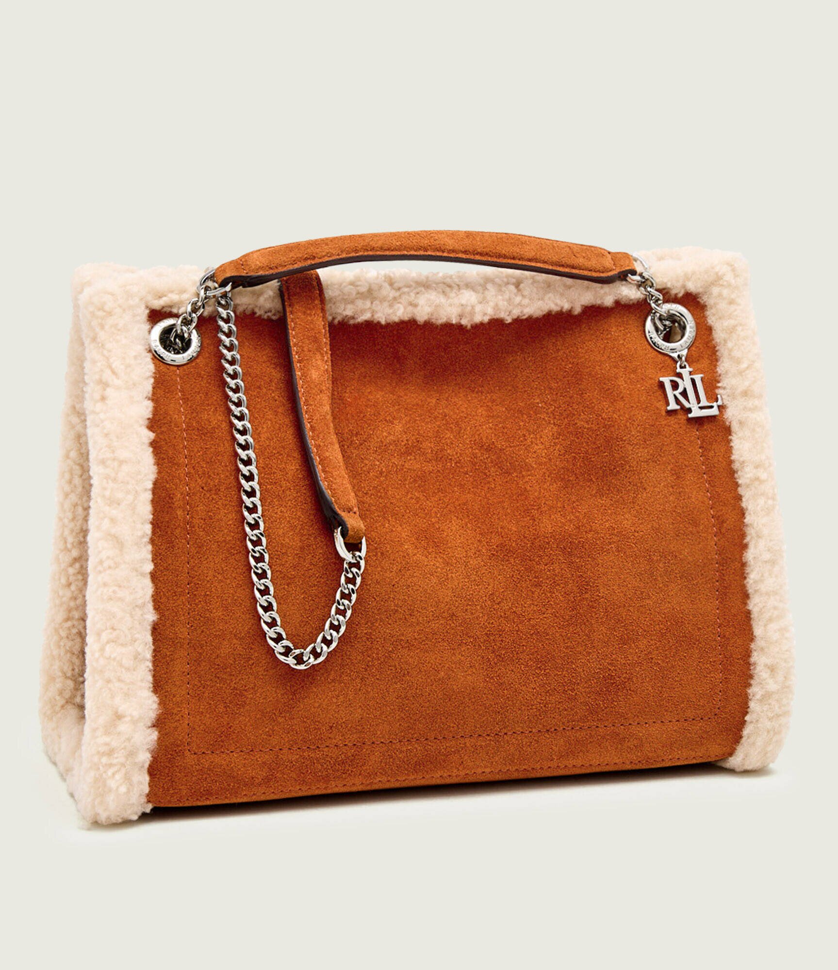 Lauren Ralph Lauren Geantă pe umăr Bradley | shearling | piele întoarsă