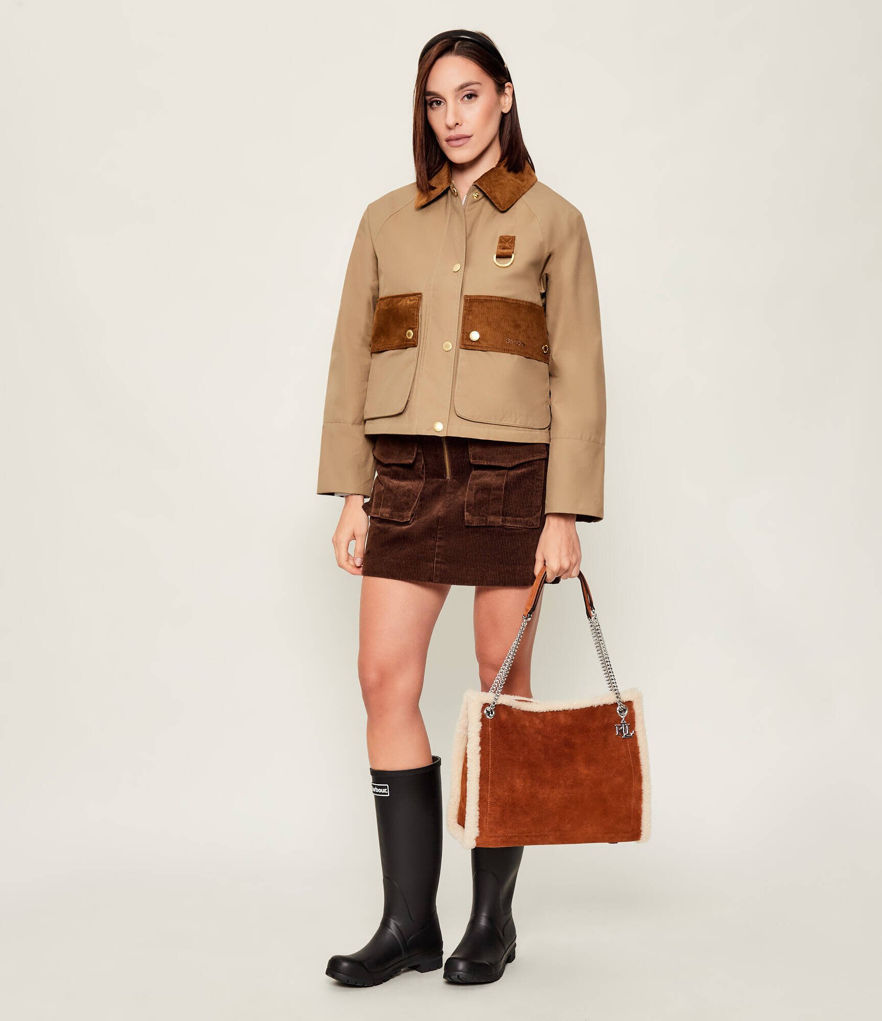 Lauren Ralph Lauren Geantă shopper Bradley | shearling | piele întoarsă