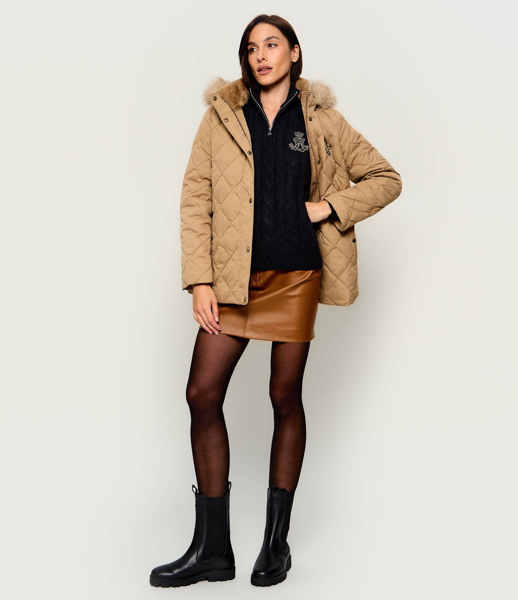 Lauren Ralph Lauren Guler înalt Faustina | Relaxed fit cu adaos de lână
