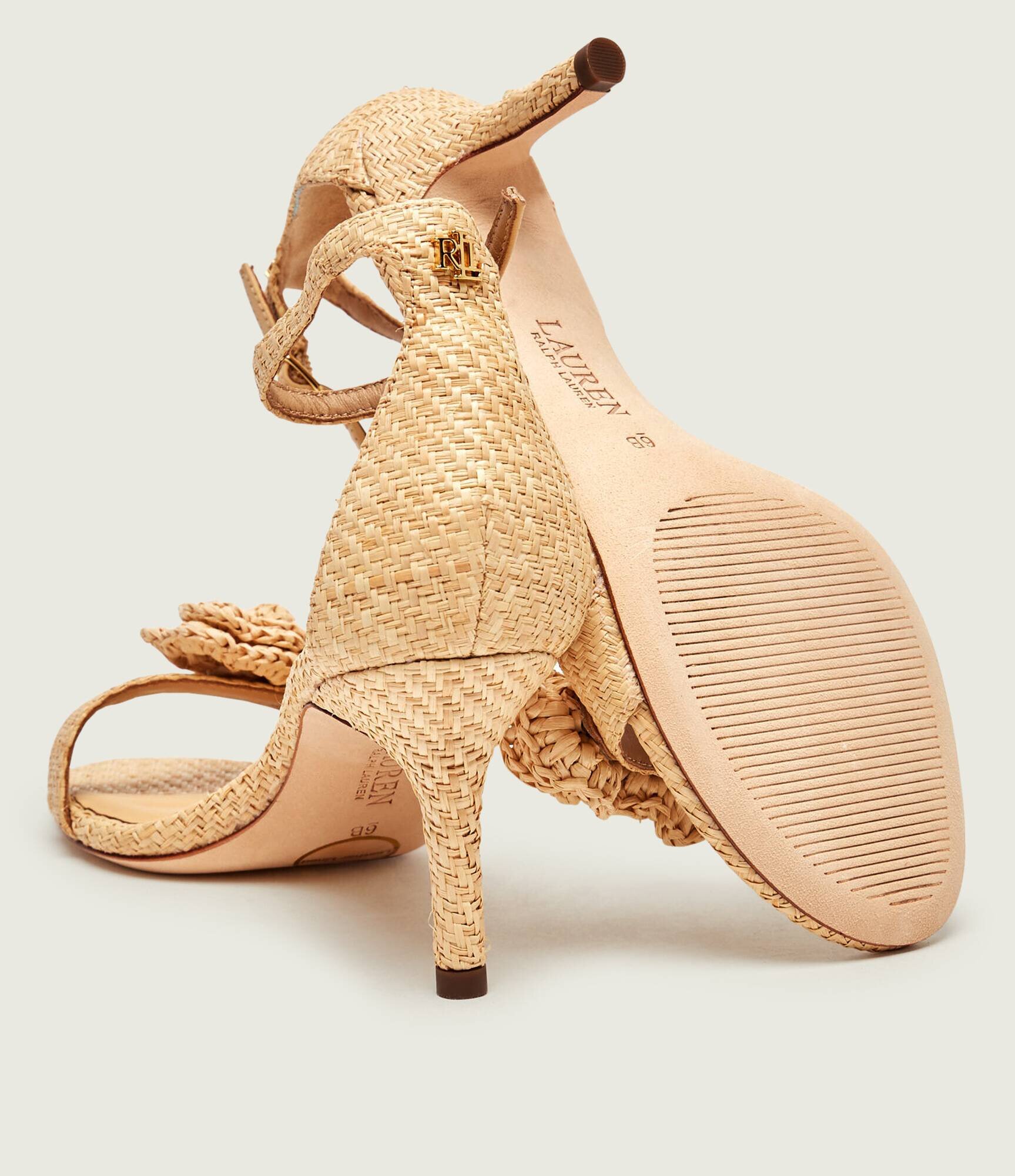 Lauren Ralph Lauren Sandale cu toc subțire Allie cu adaos de piele