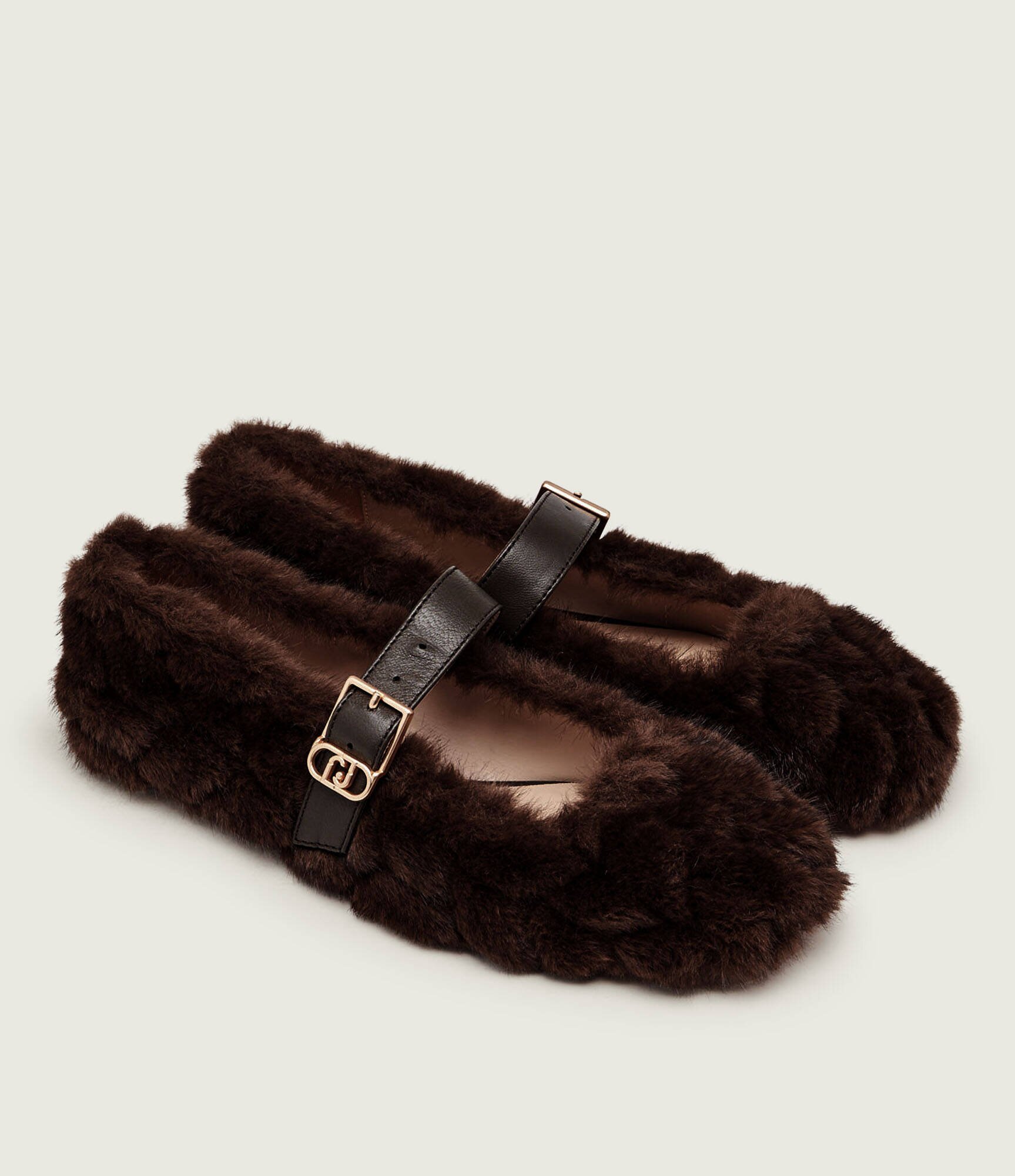 Liu Jo Balerini Brigitte 11 Mary Jane| shearling cu adaos de piele