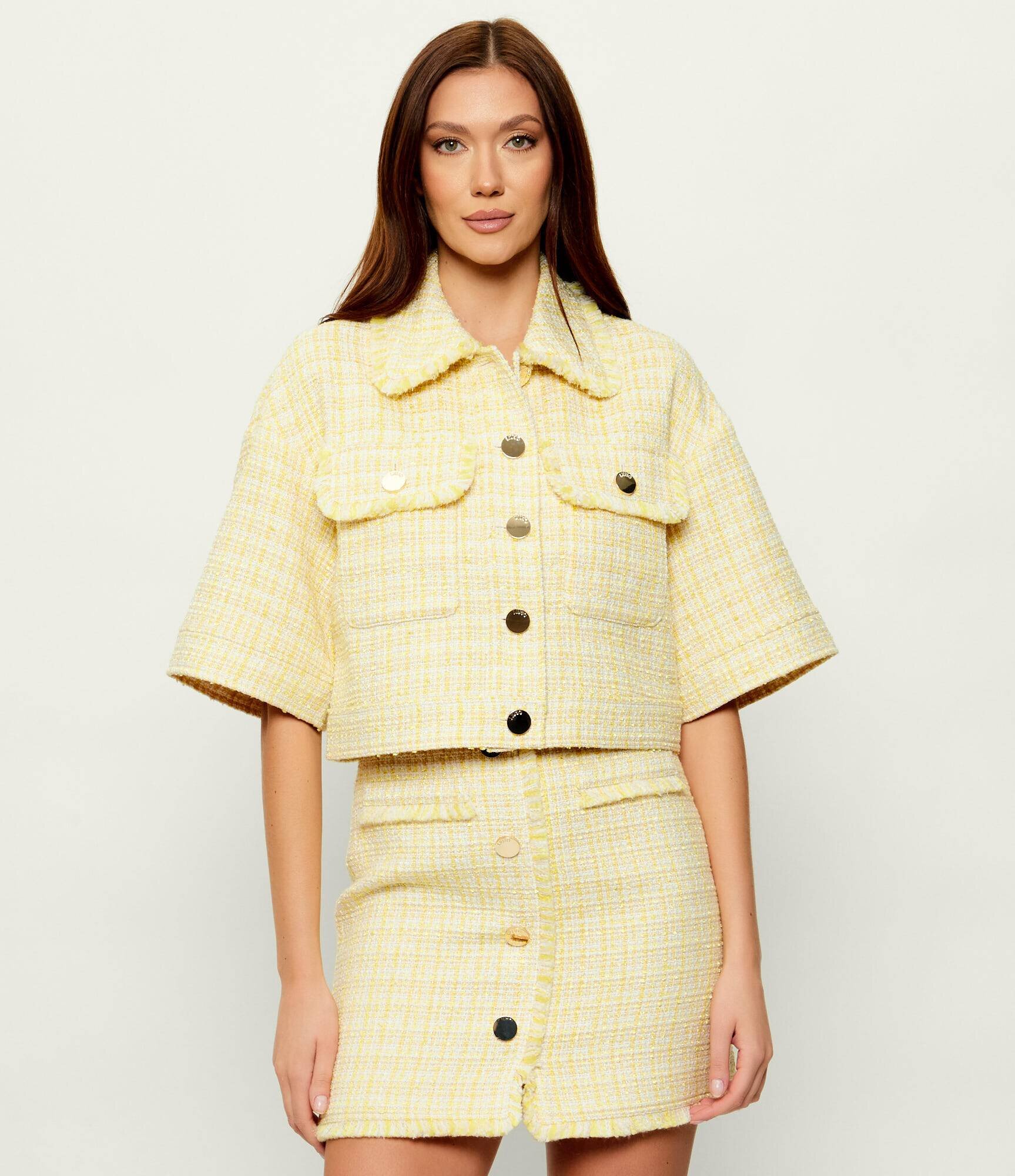 Liu Jo Jachetă | Cropped Fit cu adaos de lână