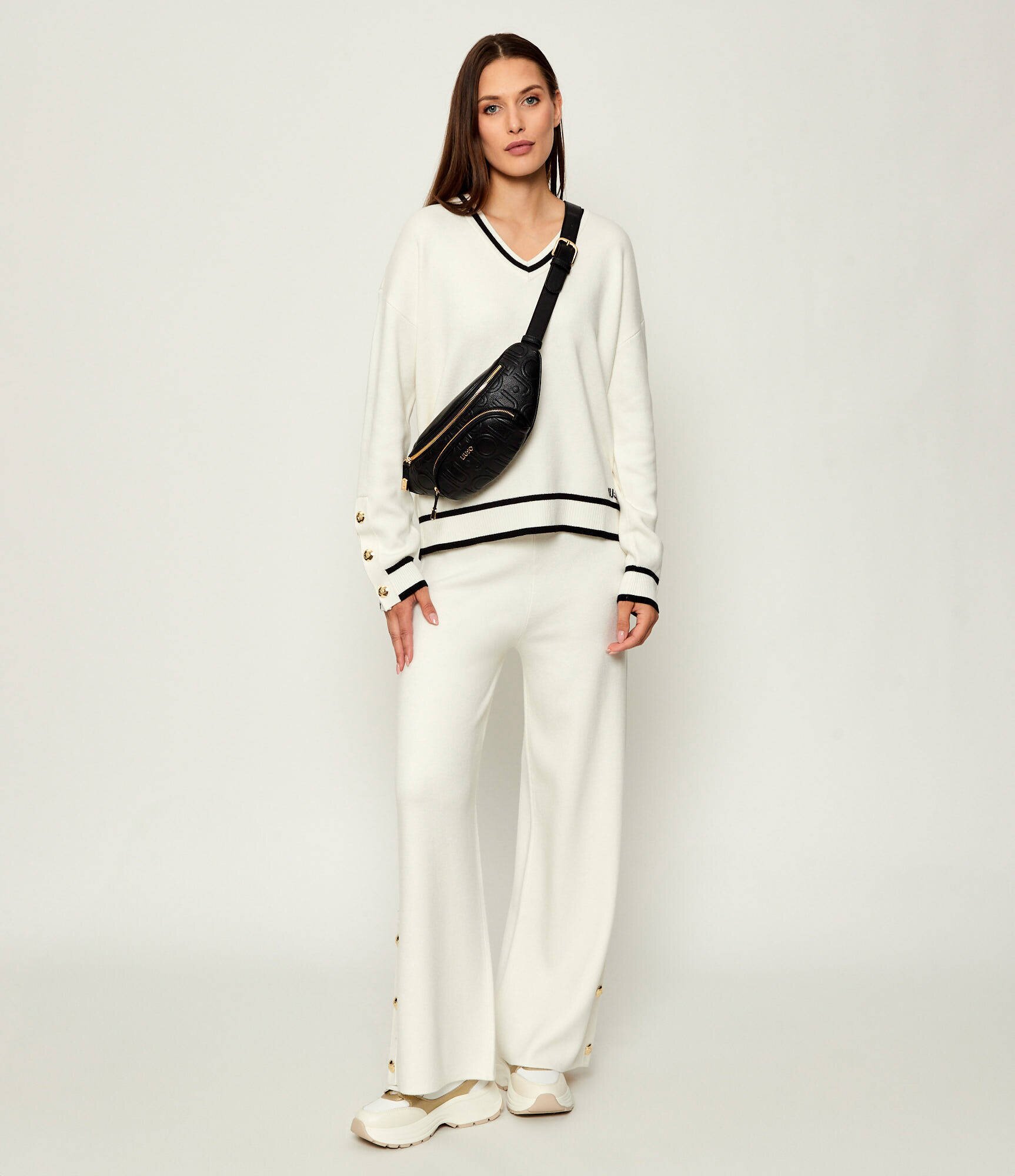 Liu Jo Sport Pantaloni de tricot | Relaxed fit cu adaos de mătase