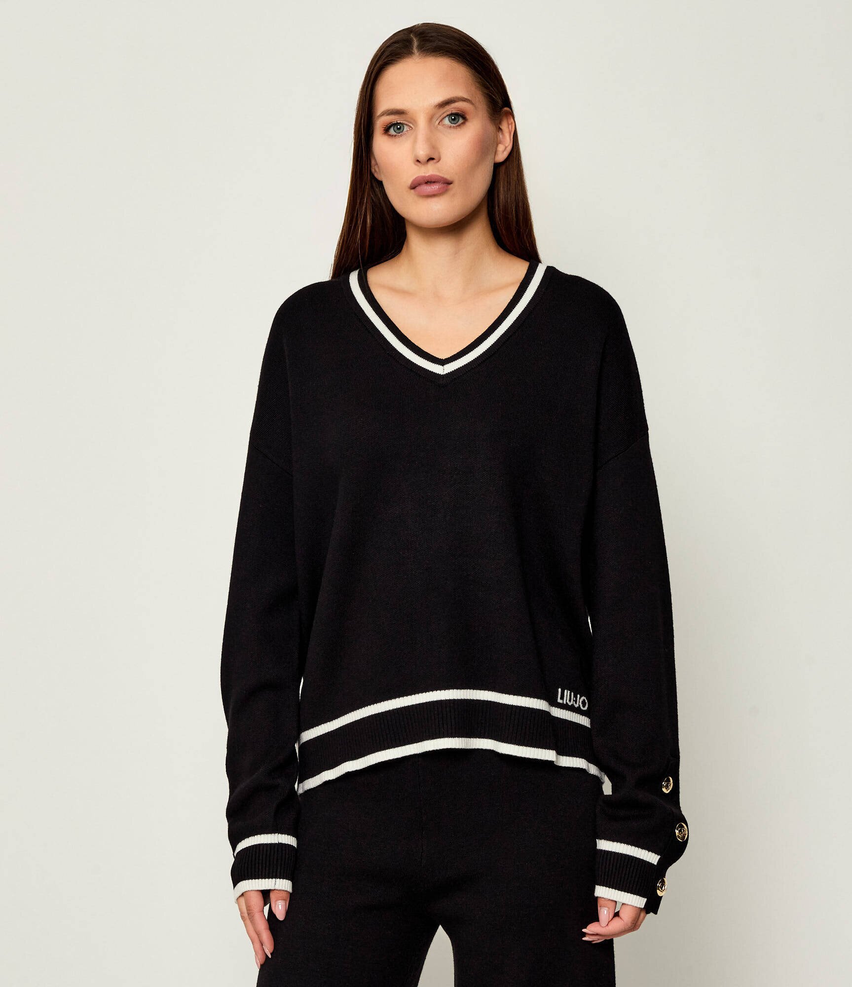 Liu Jo Sport Pulover | Relaxed fit cu adaos de mătase