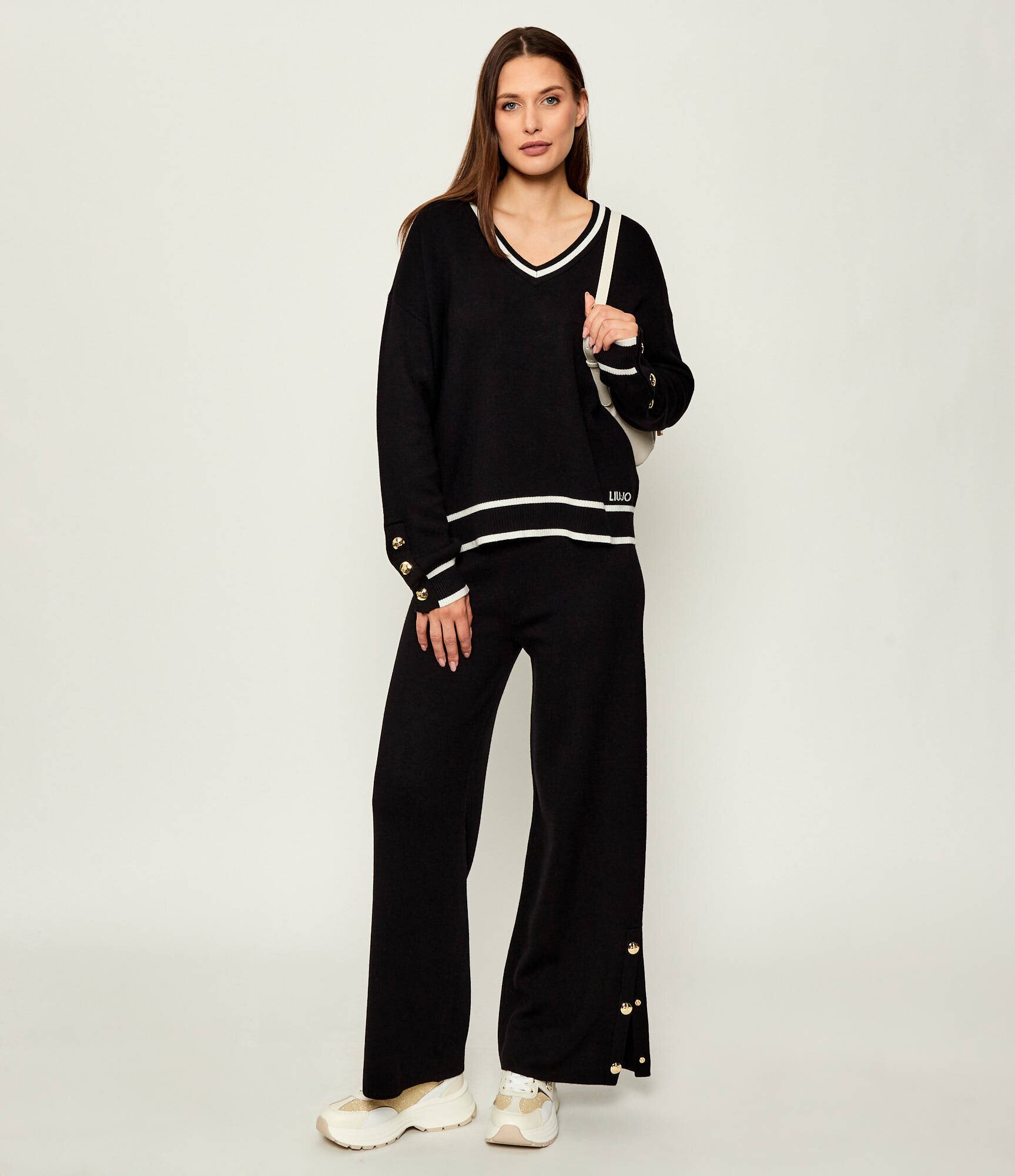 Liu Jo Sport Pulover | Relaxed fit cu adaos de mătase