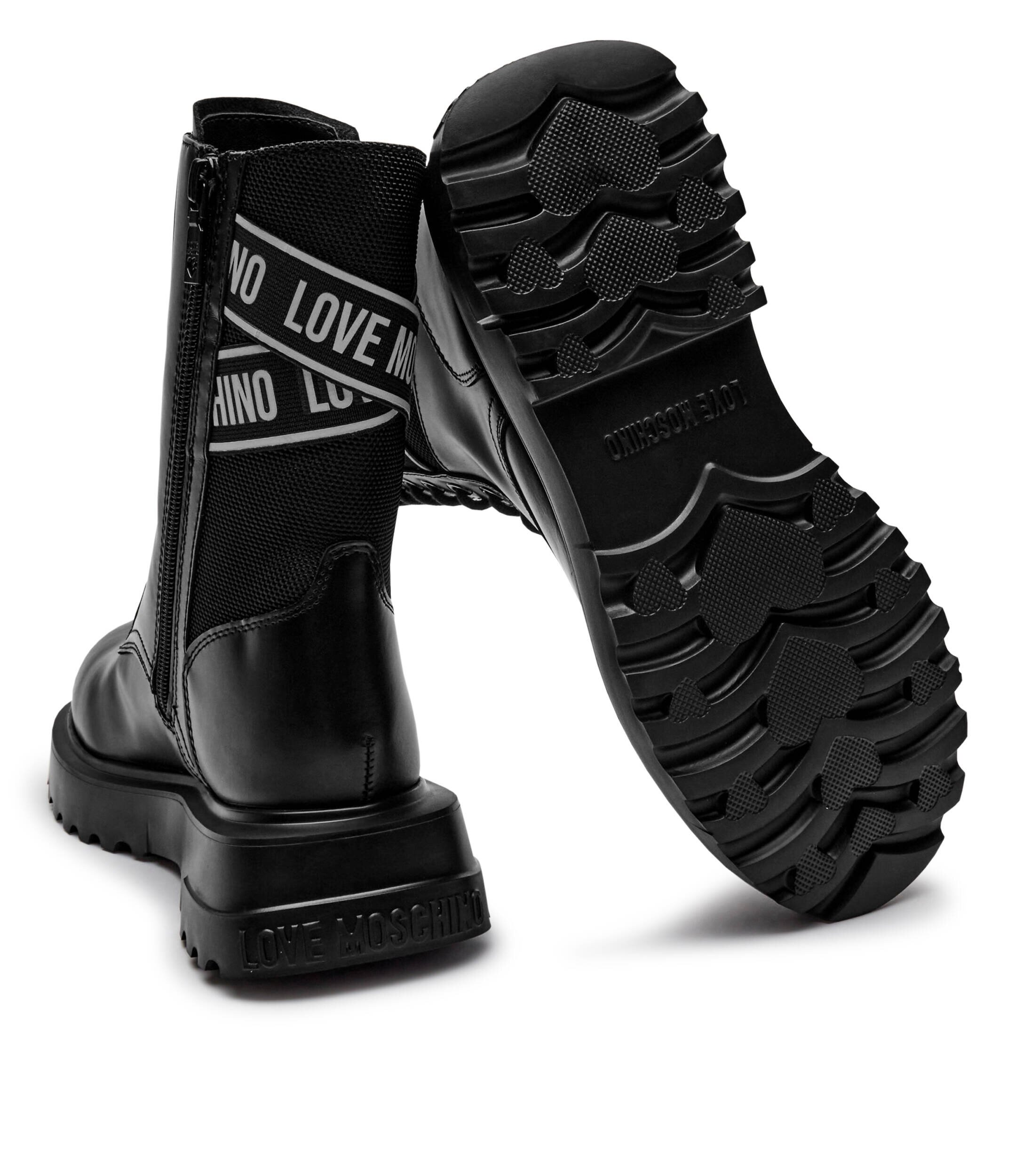 Love Moschino Botine cu adaos de piele