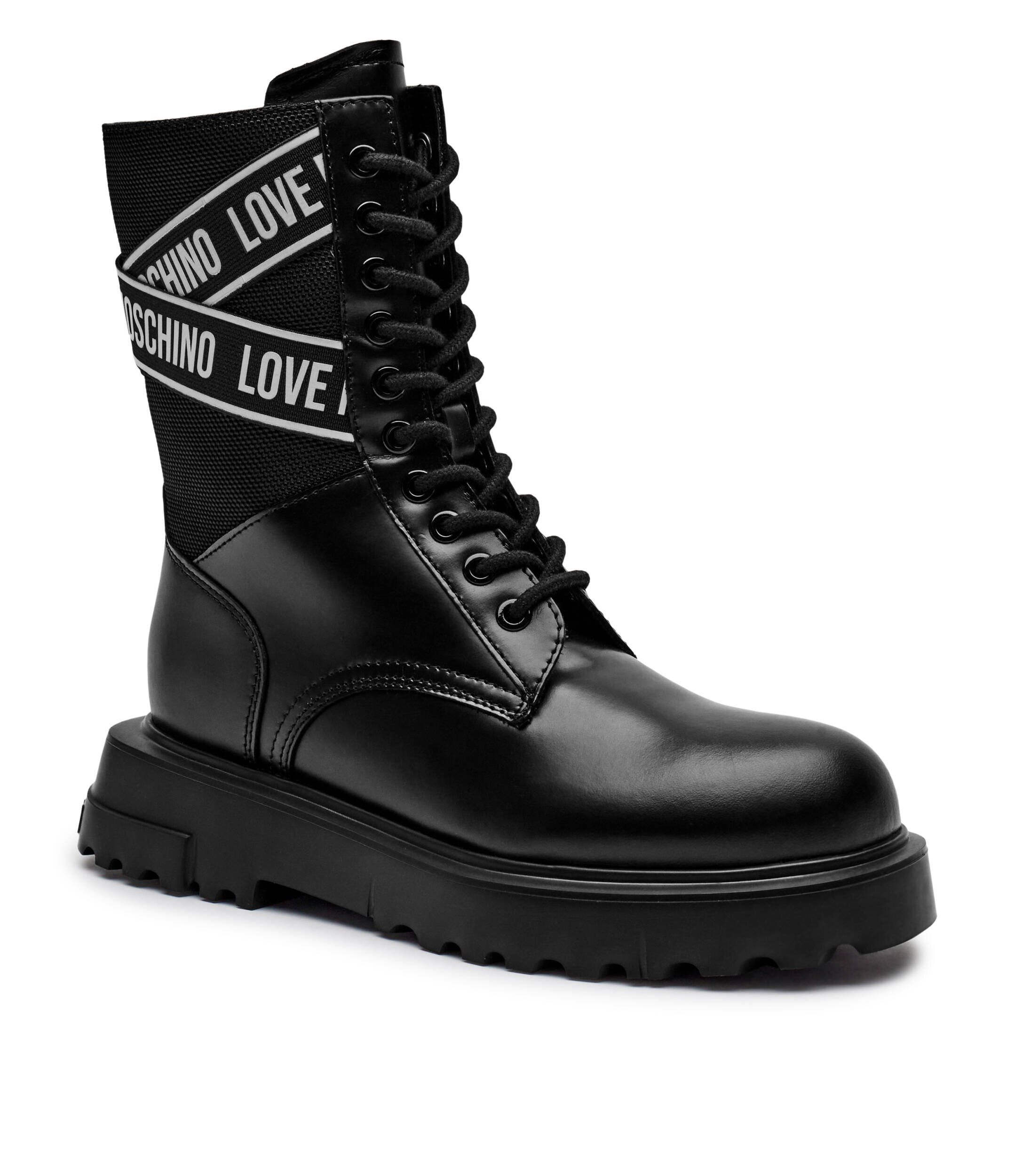 Love Moschino Botine cu adaos de piele