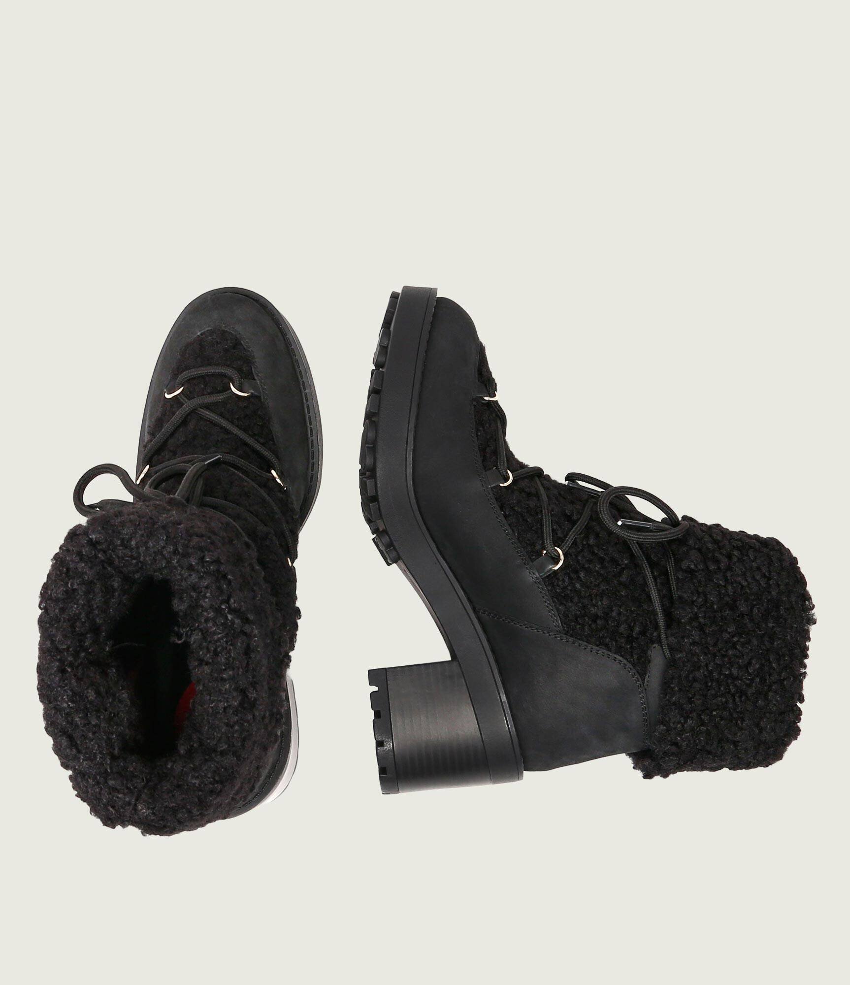 Love Moschino Botine cu toc | shearling cu adaos de piele