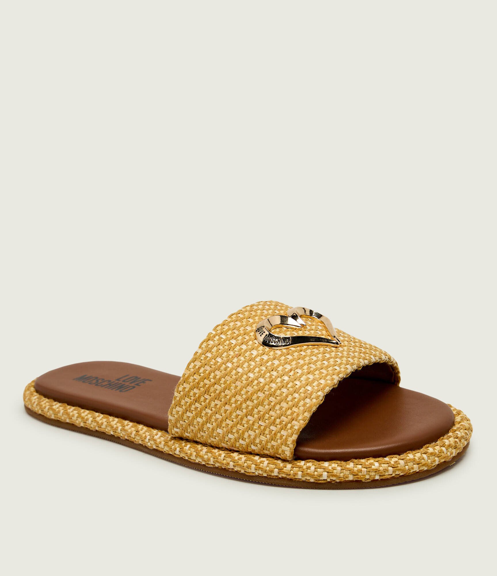 Love Moschino Șlapi cu adaos de piele