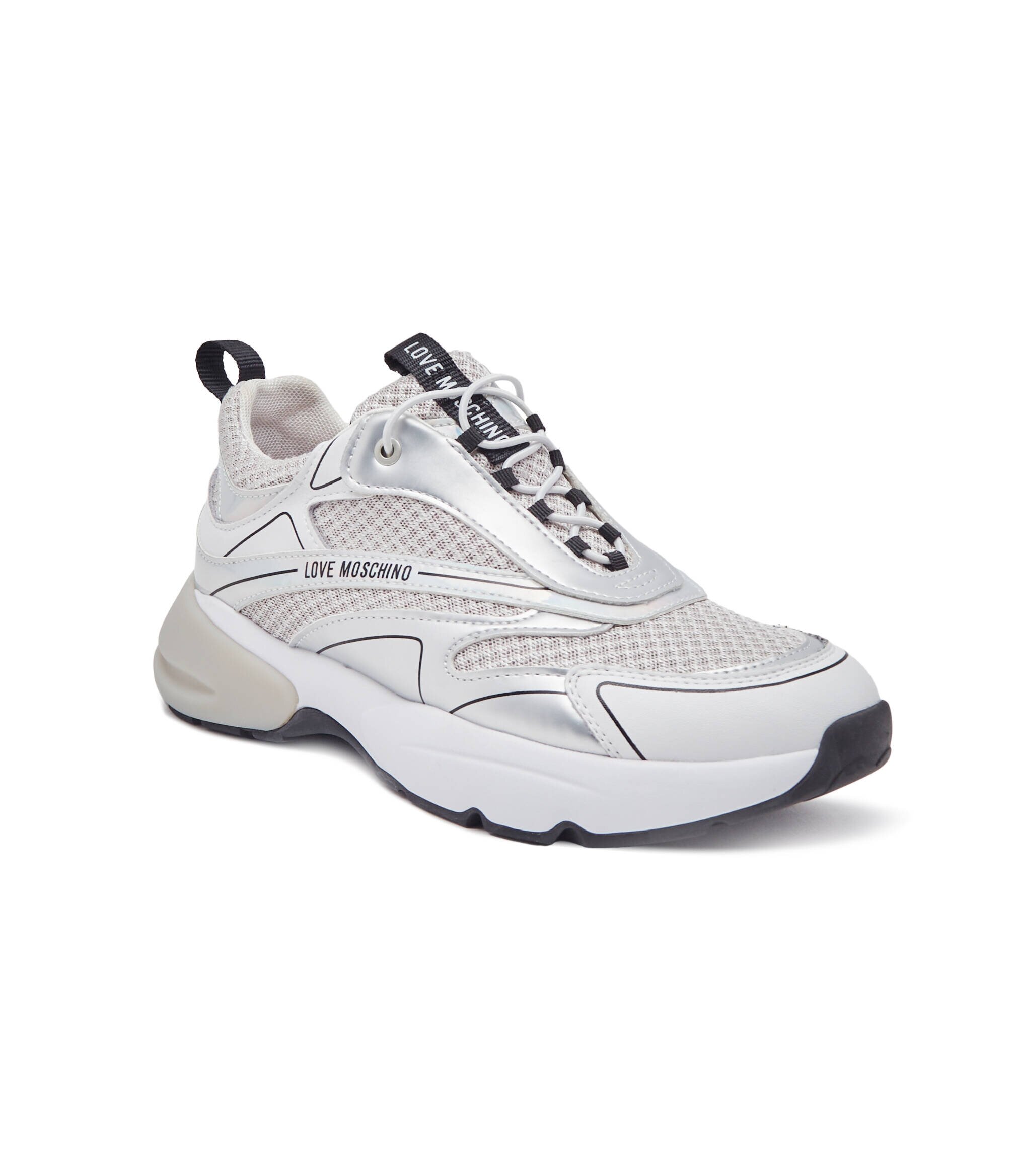 Love Moschino Sneakers cu adaos de piele