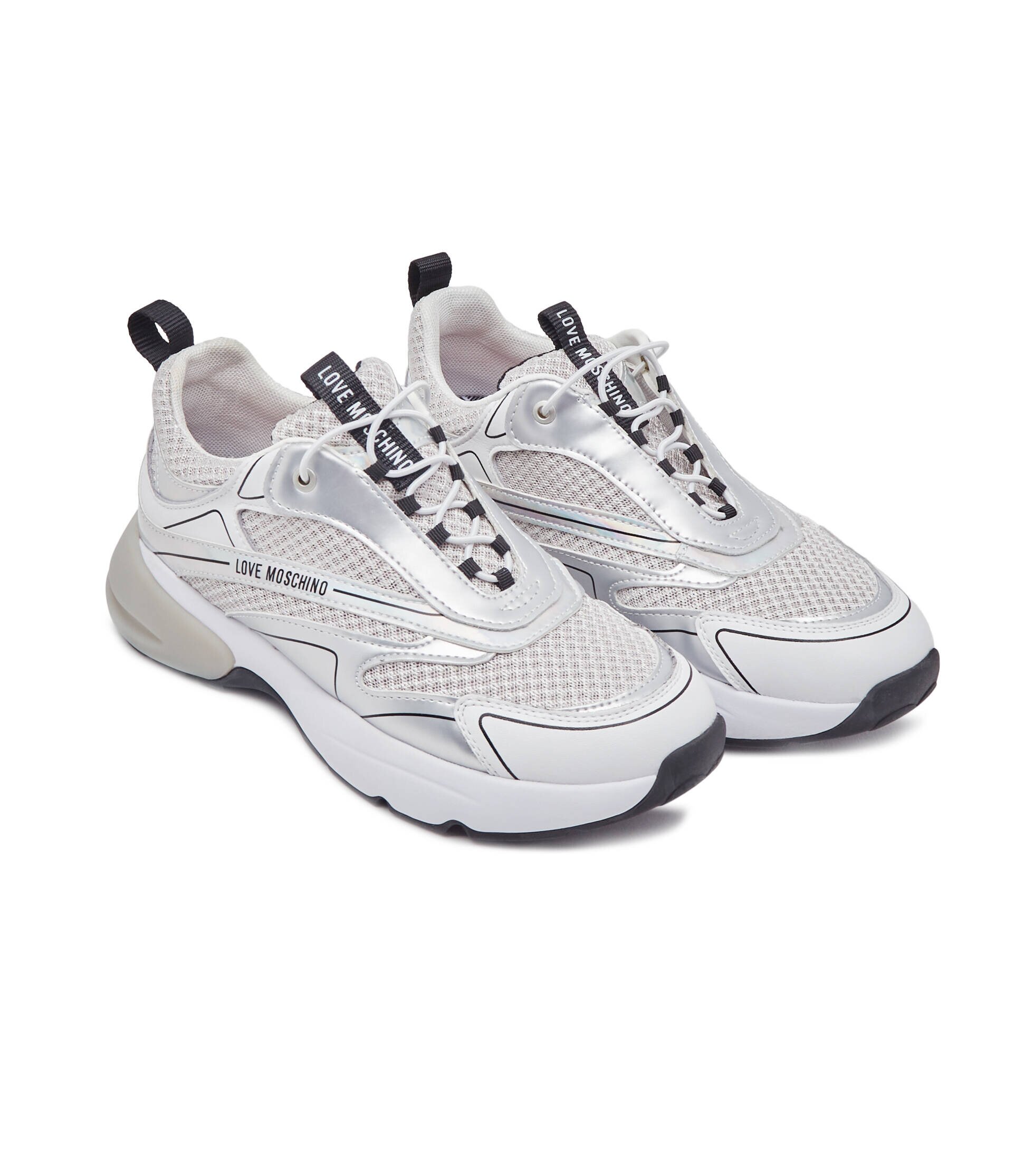 Love Moschino Sneakers cu adaos de piele