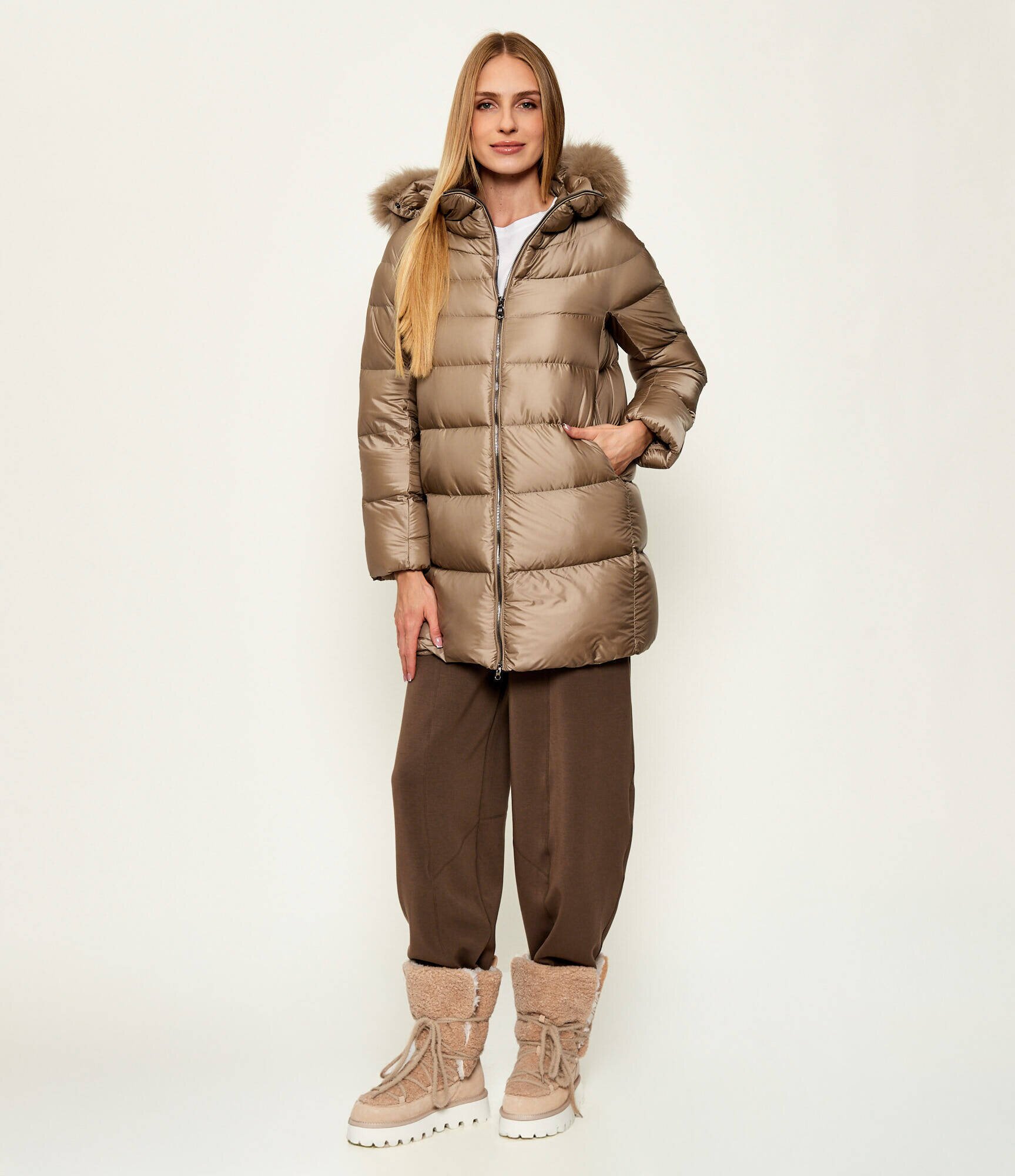 Marc Cain Bocanci | shearling cu adaos de piele