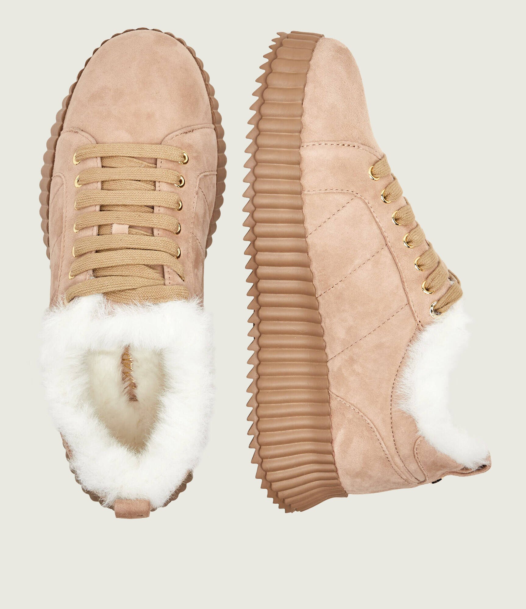 Marc Cain Căptușite sneakers | piele întoarsă | shearling