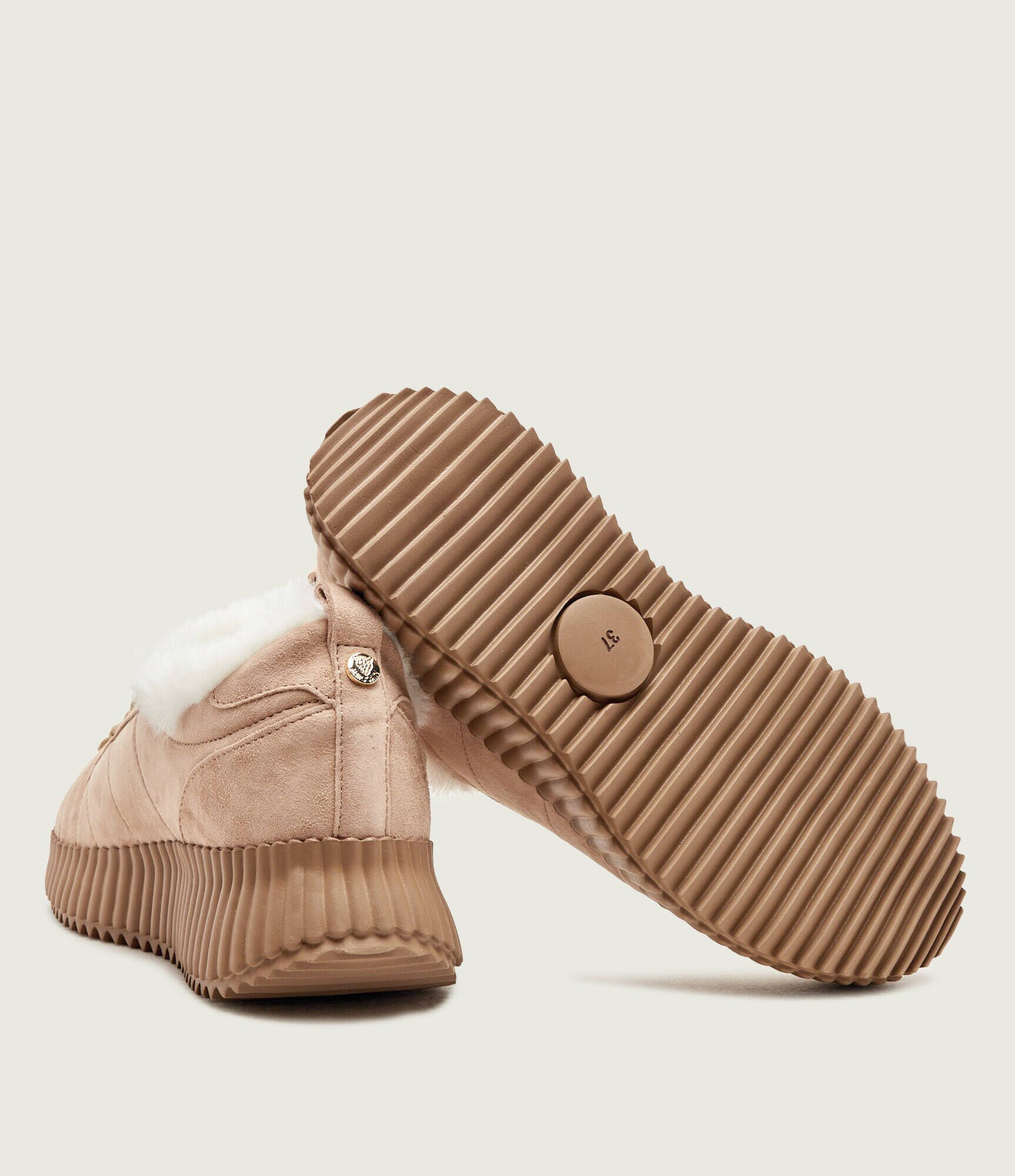 Marc Cain Căptușite sneakers | piele întoarsă | shearling