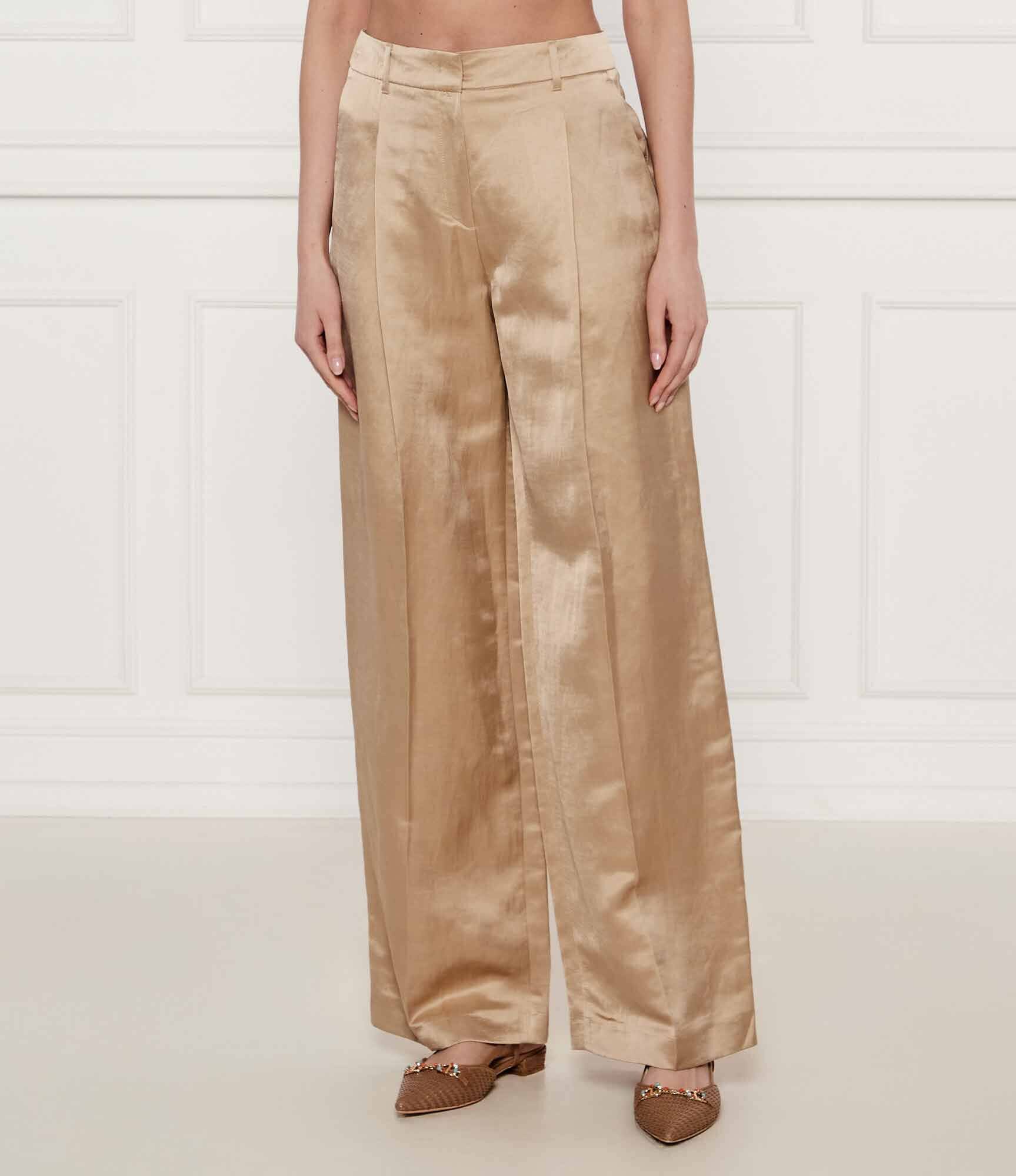 Marc Cain De satin pantaloni WICHITA | flare fit | cu adaos de in