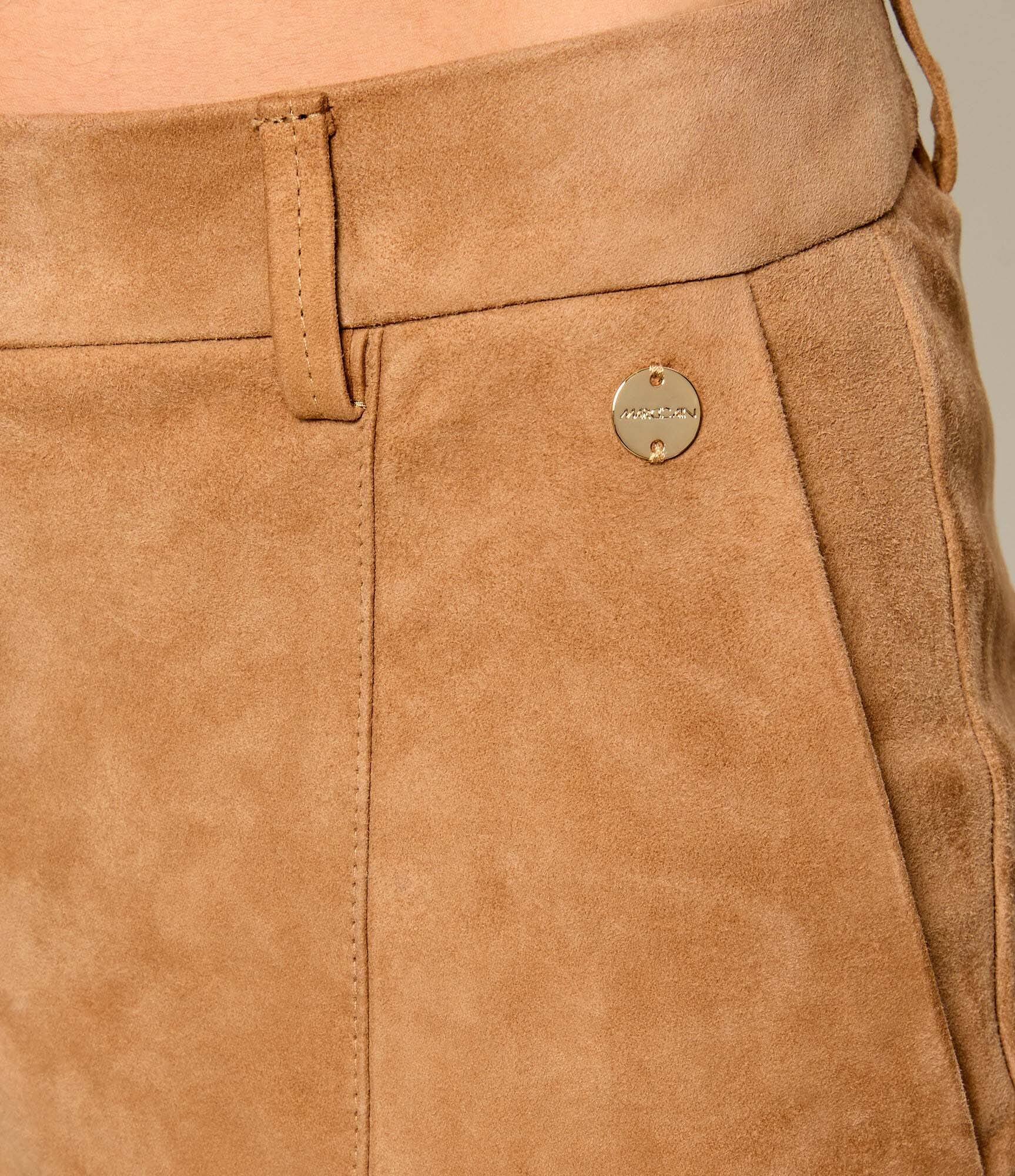 Marc Cain Pantaloni Warri | Relaxed fit | piele întoarsă