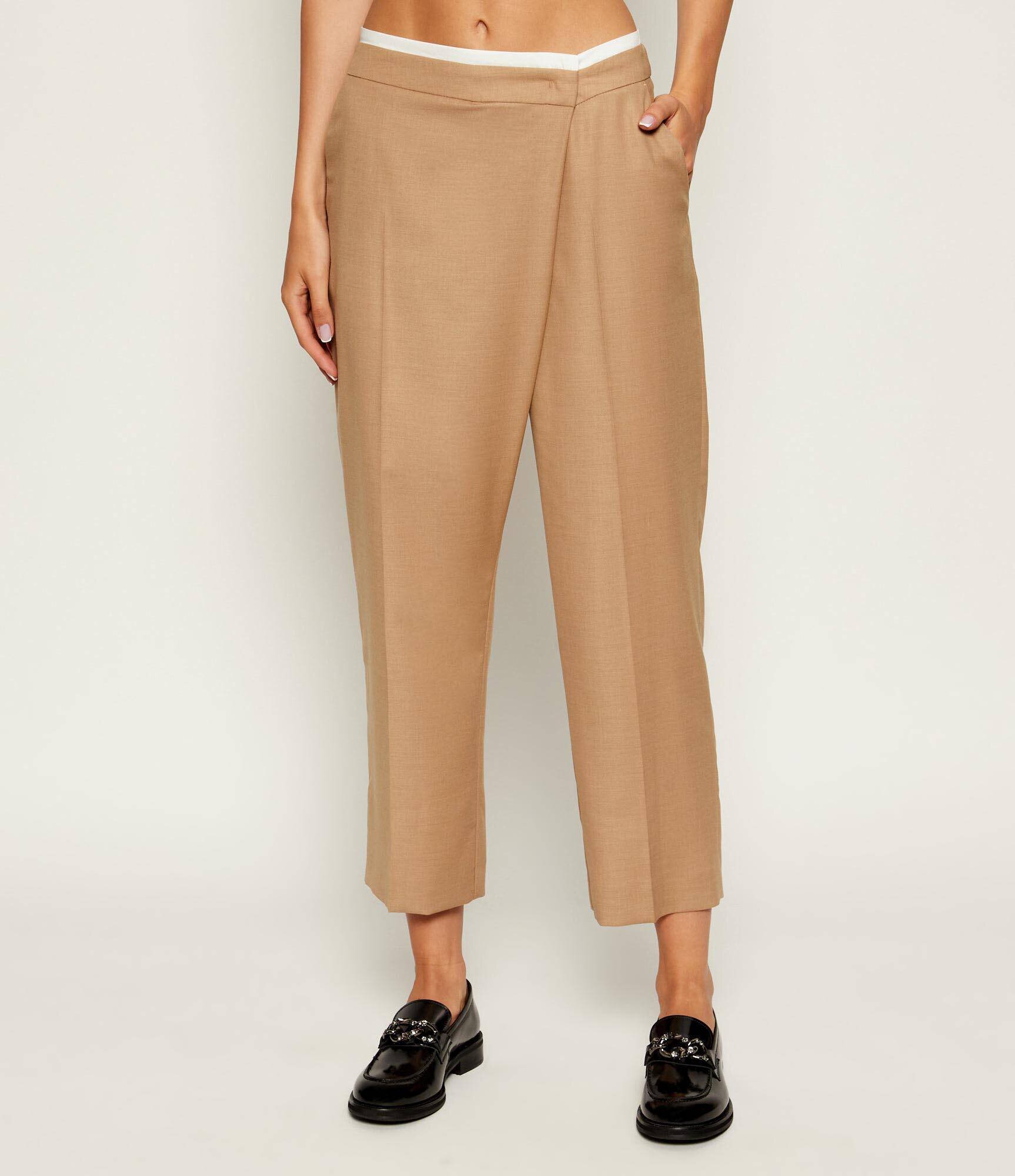 Marc Cain Pantaloni WELS | Loose fit cu adaos de lână