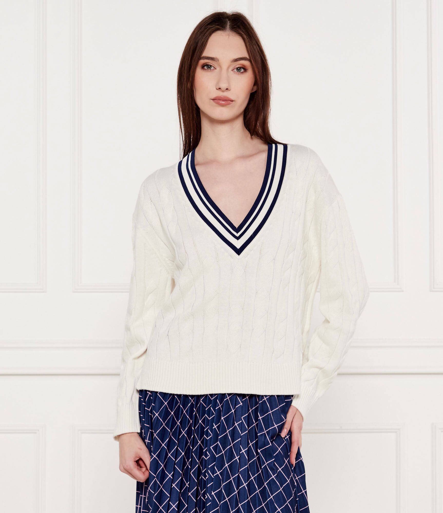 Marc Cain Pulover | Relaxed fit | cu adaos de mătase și cașmir