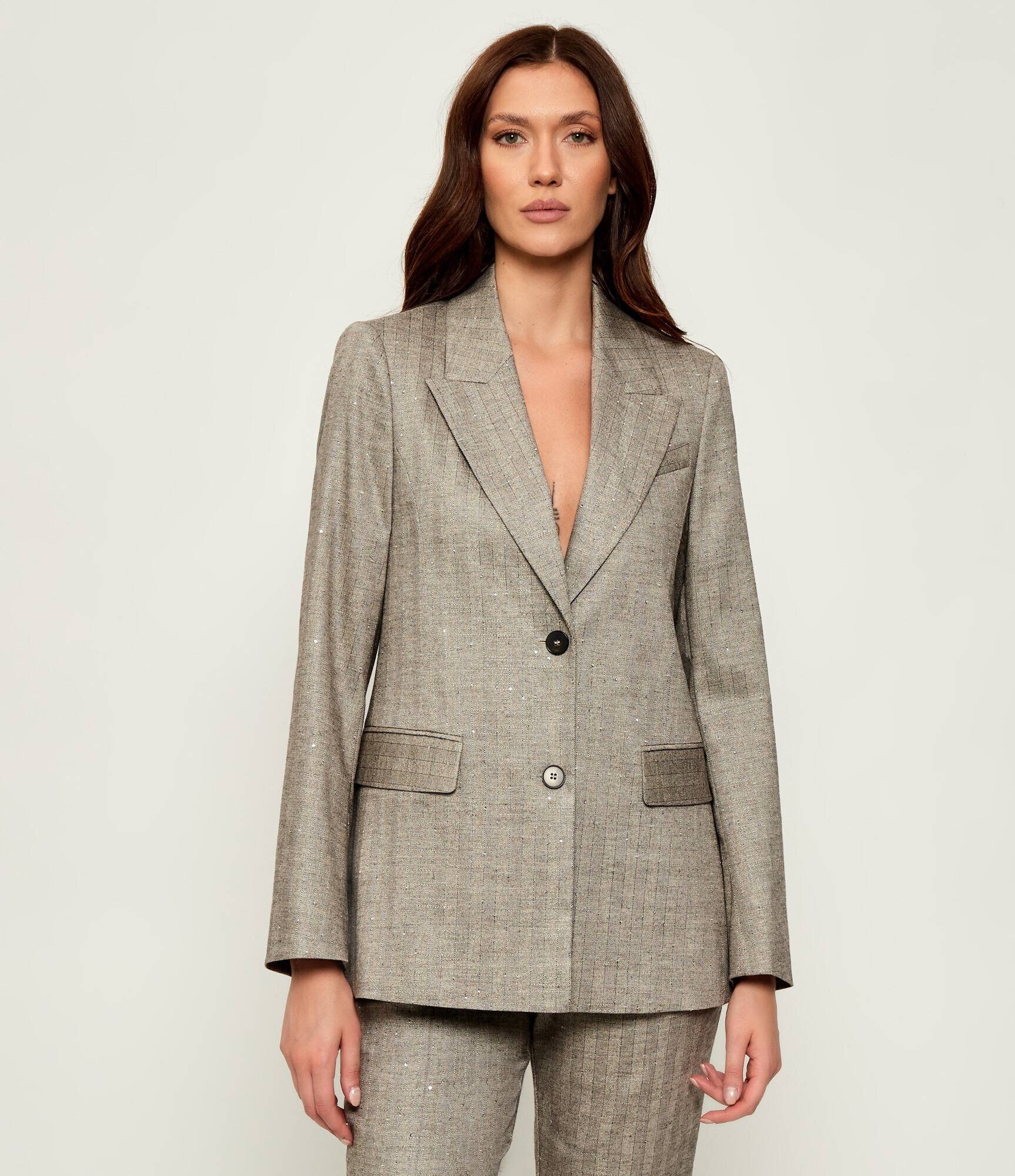 Marc Cain Sacou | Loose fit cu adaos de lână