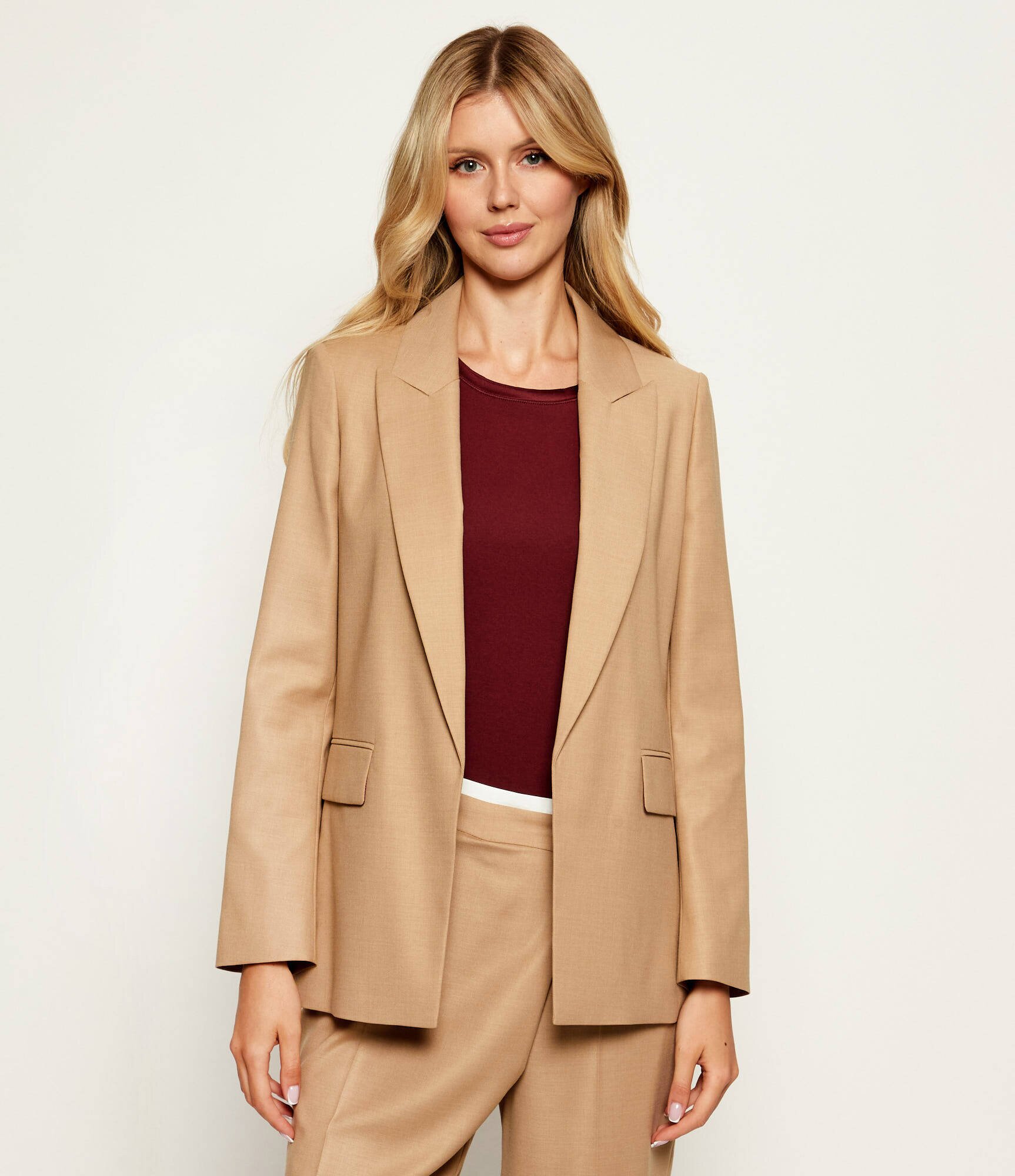 Marc Cain Sacou | Loose fit cu adaos de lână