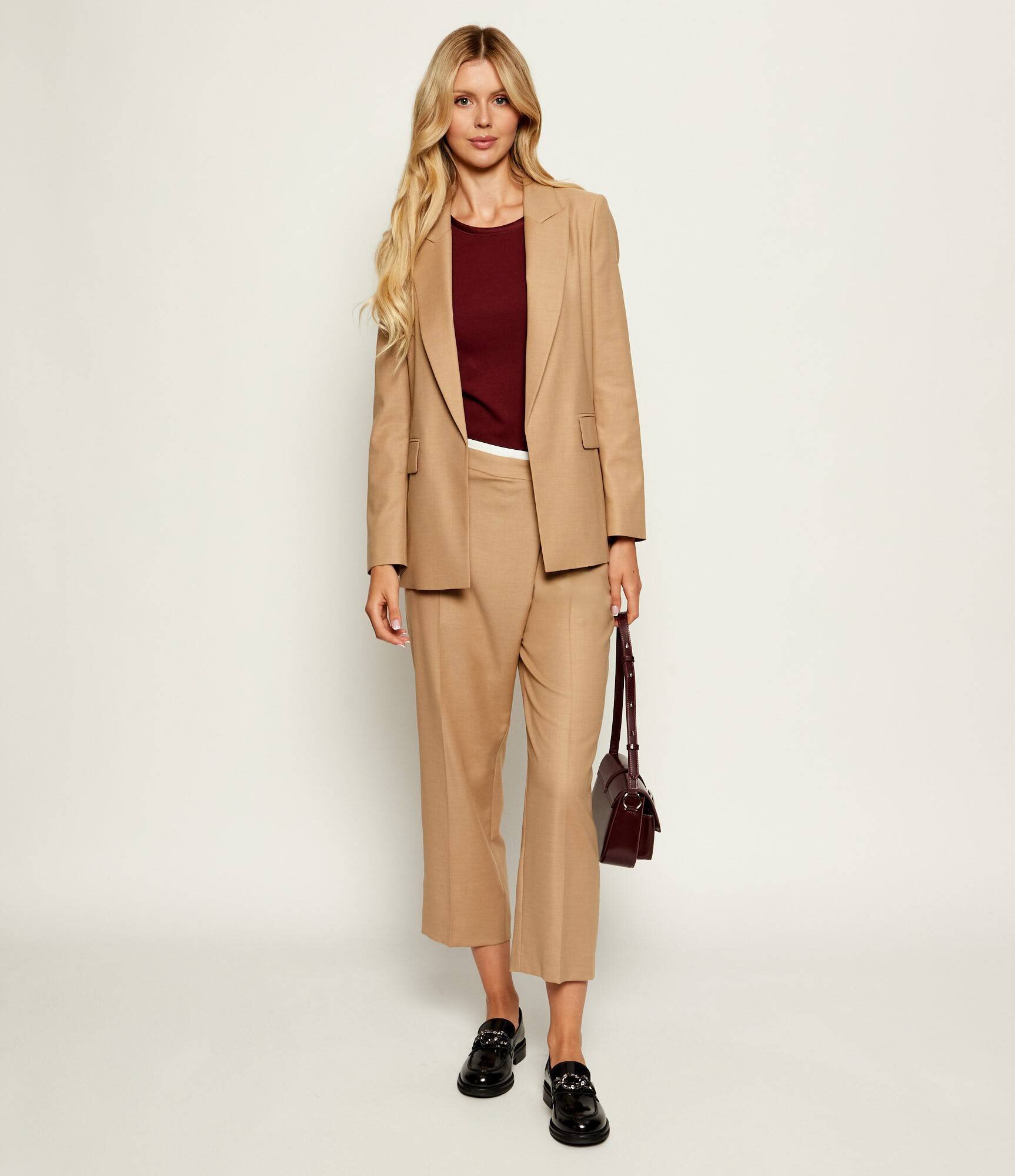 Marc Cain Sacou | Loose fit cu adaos de lână