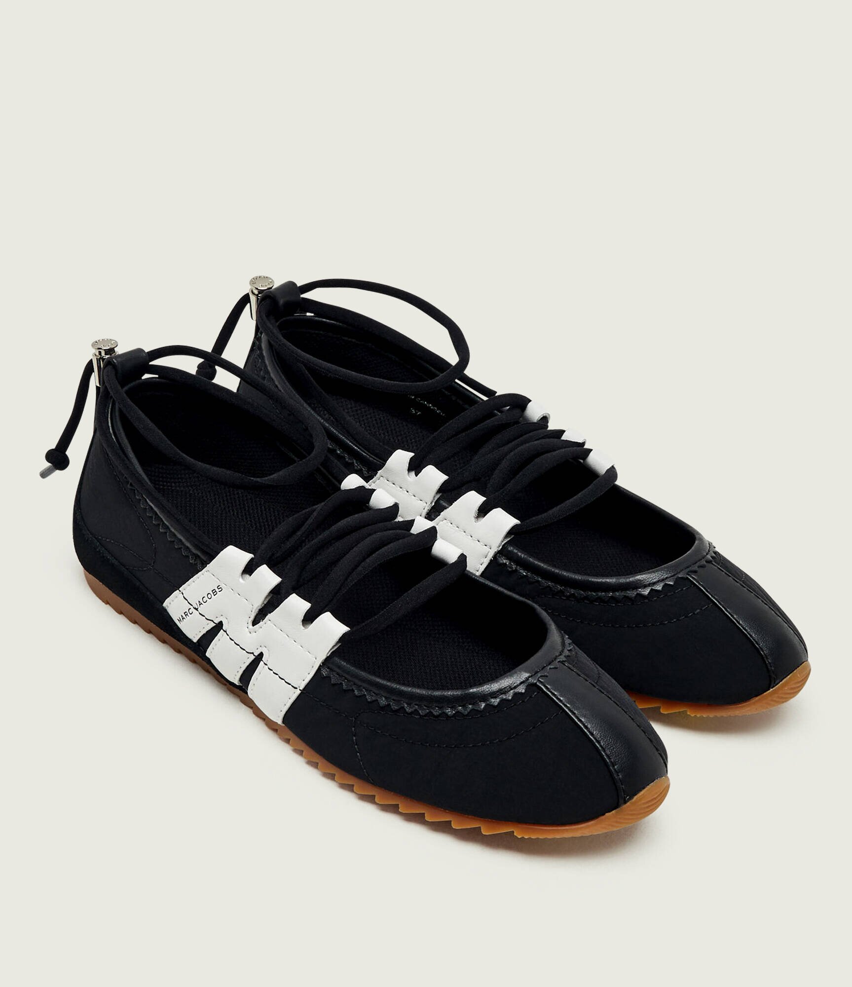 MARC JACOBS Balerini The 400 Bleeckerima Mary Jane cu adaos de piele
