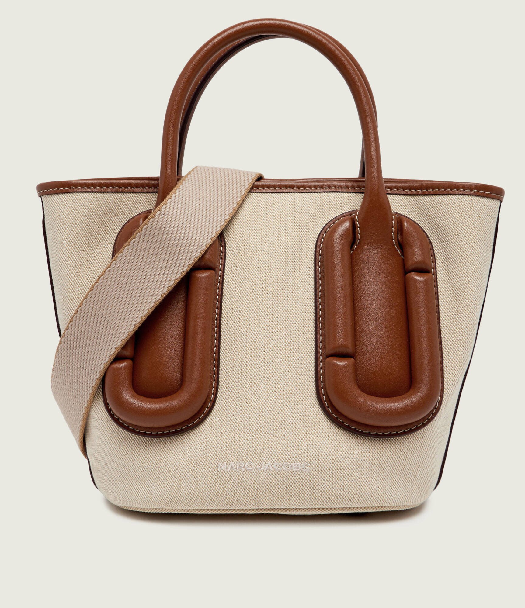 MARC JACOBS Cufăr Babe Small Tote In Canvas cu adaos de piele