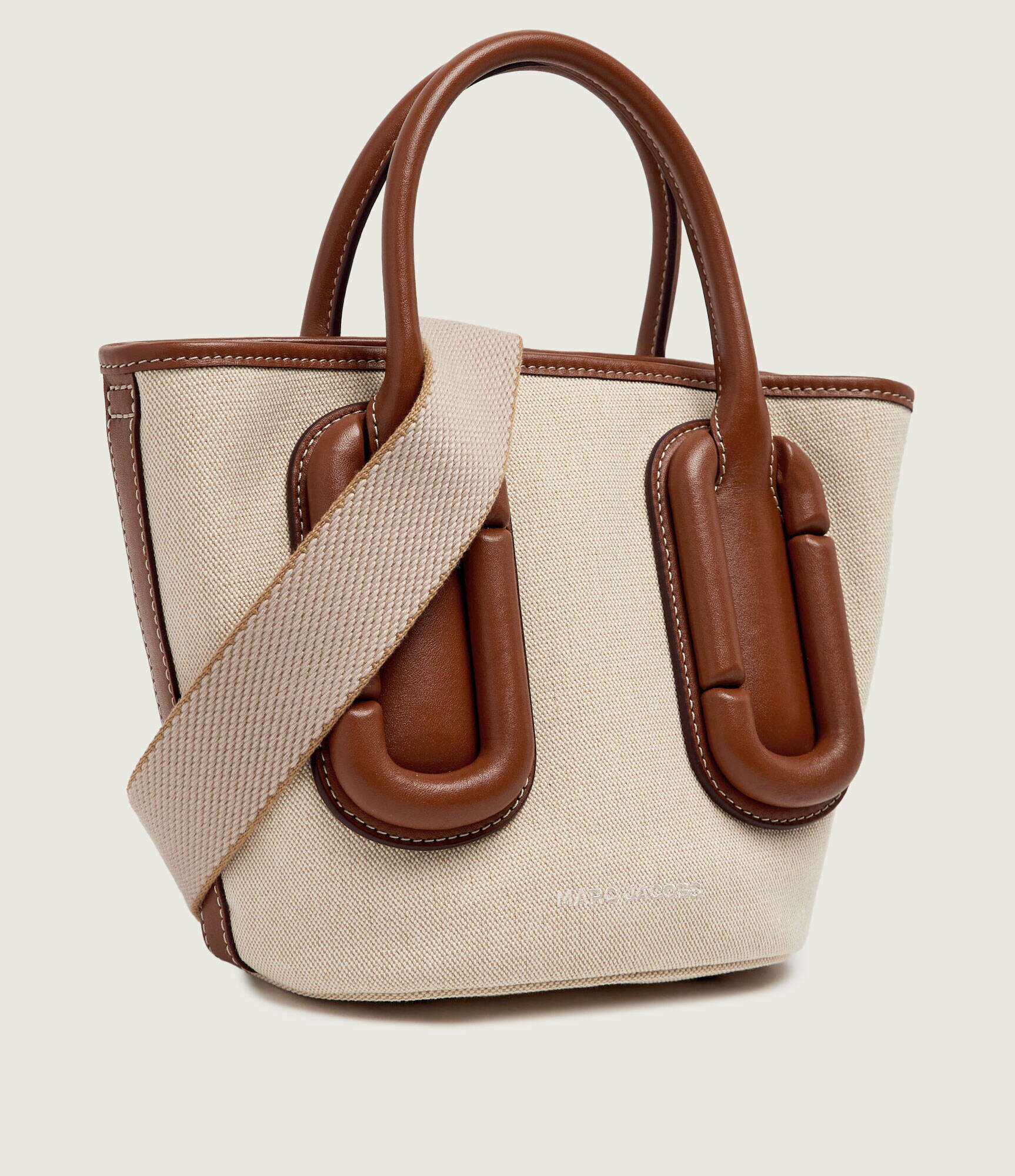 MARC JACOBS Cufăr Babe Small Tote In Canvas cu adaos de piele
