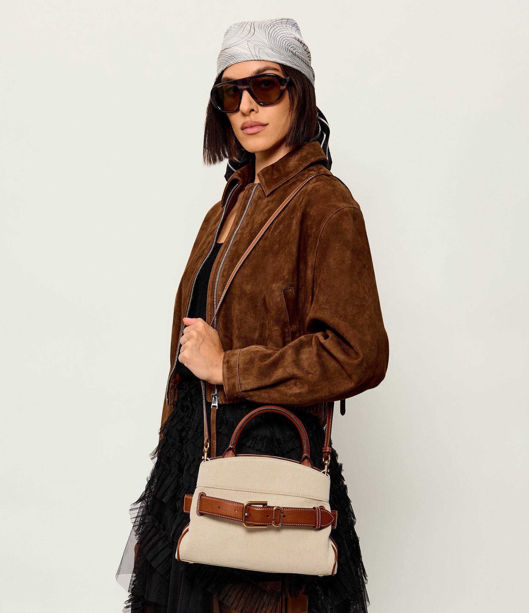 MARC JACOBS Cufăr Canvas Leather Dakota cu adaos de piele