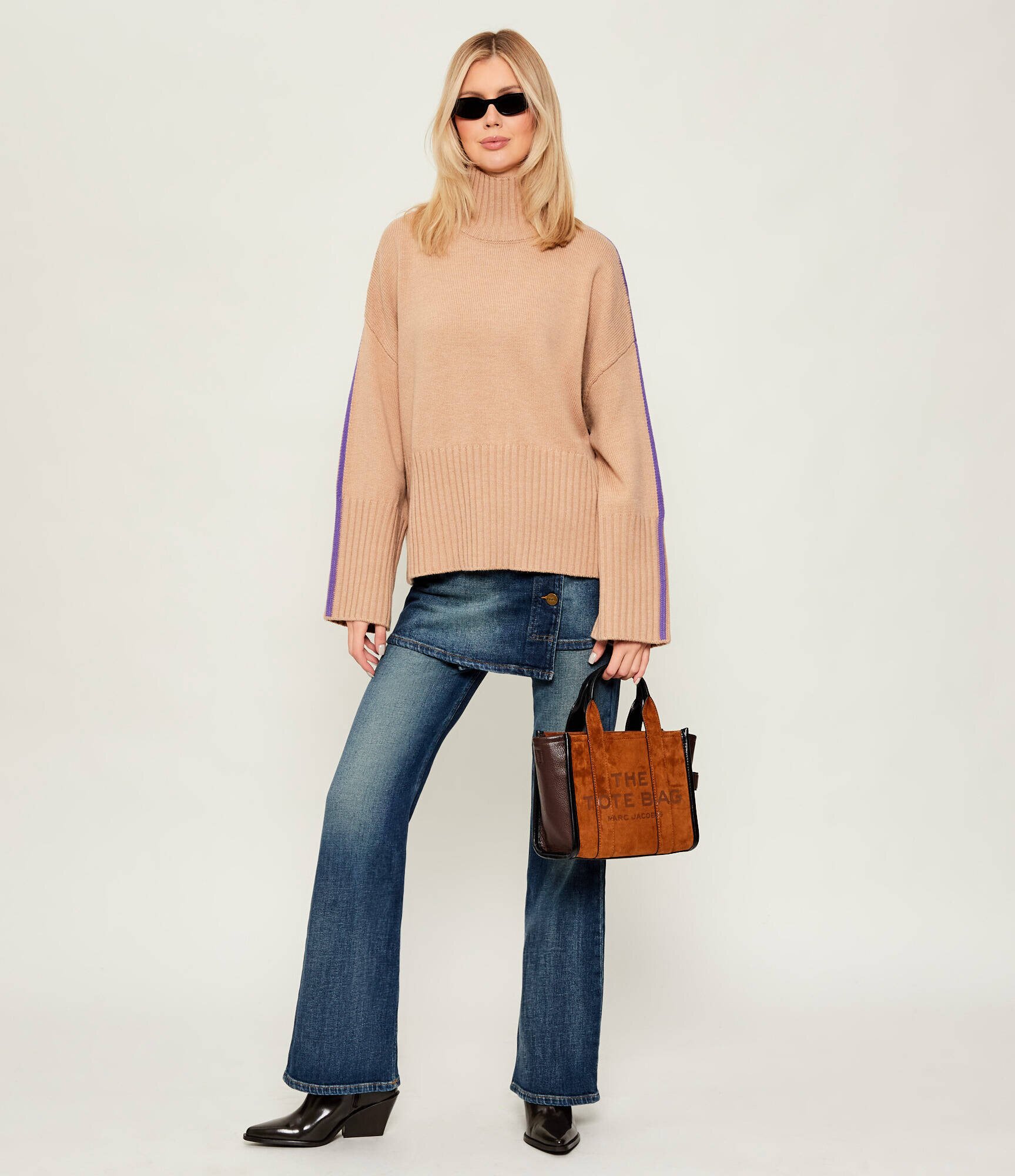 MARC JACOBS Cufăr The Suede Small Tote Bag | piele întoarsă