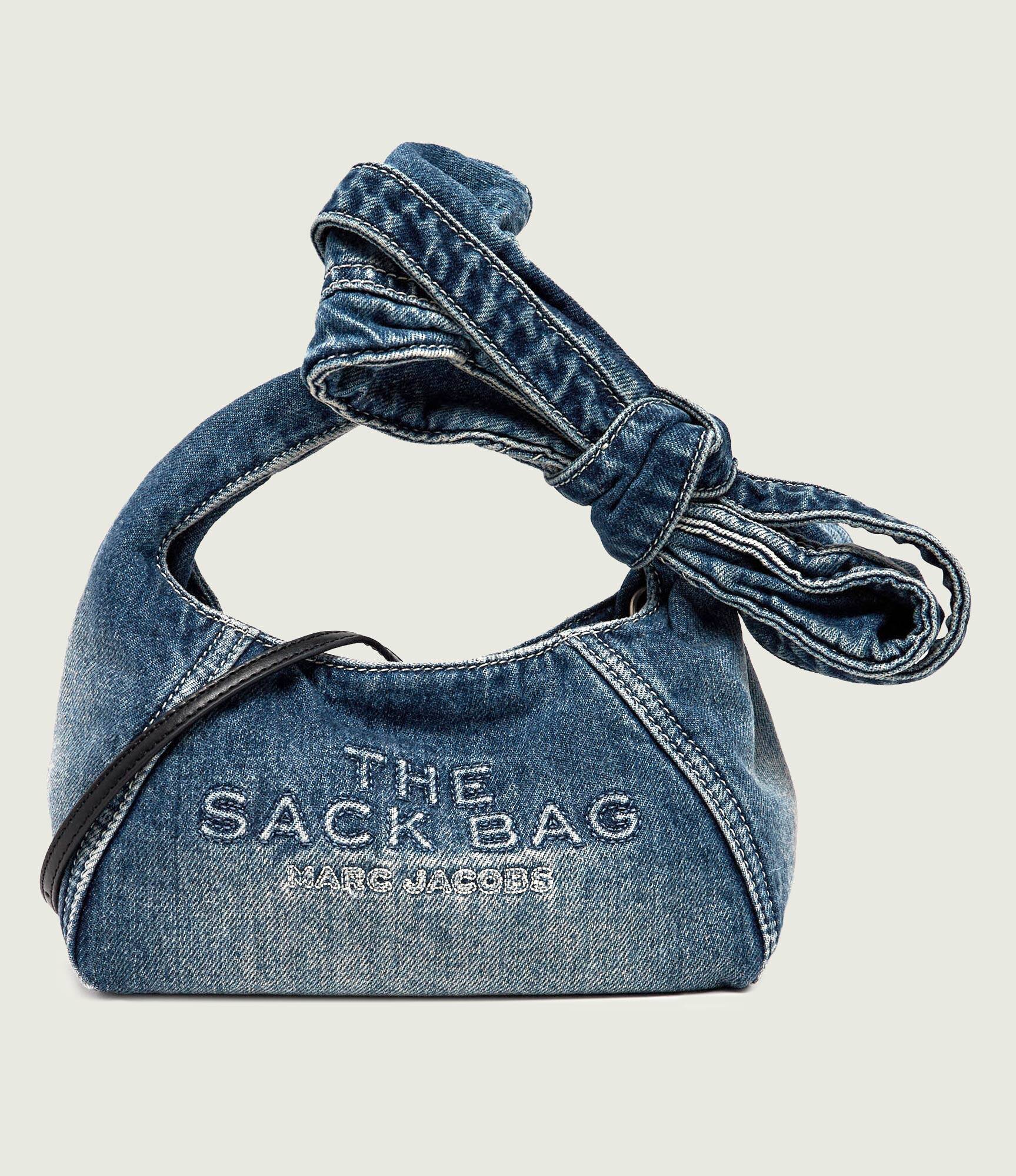 MARC JACOBS De blugi geantă pe umăr The Bow Denim Mini Sack Bag