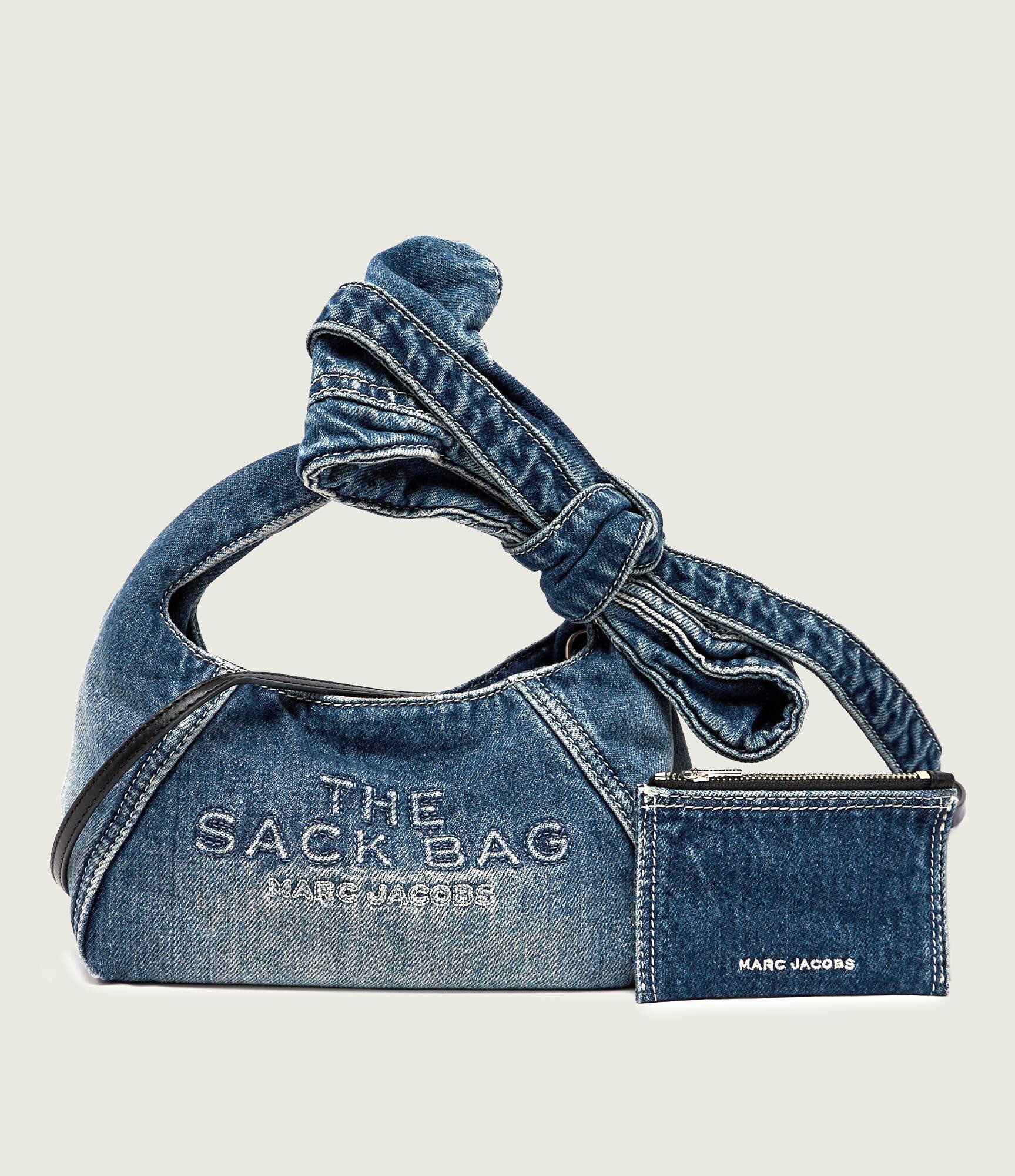 MARC JACOBS De blugi geantă pe umăr The Bow Denim Mini Sack Bag