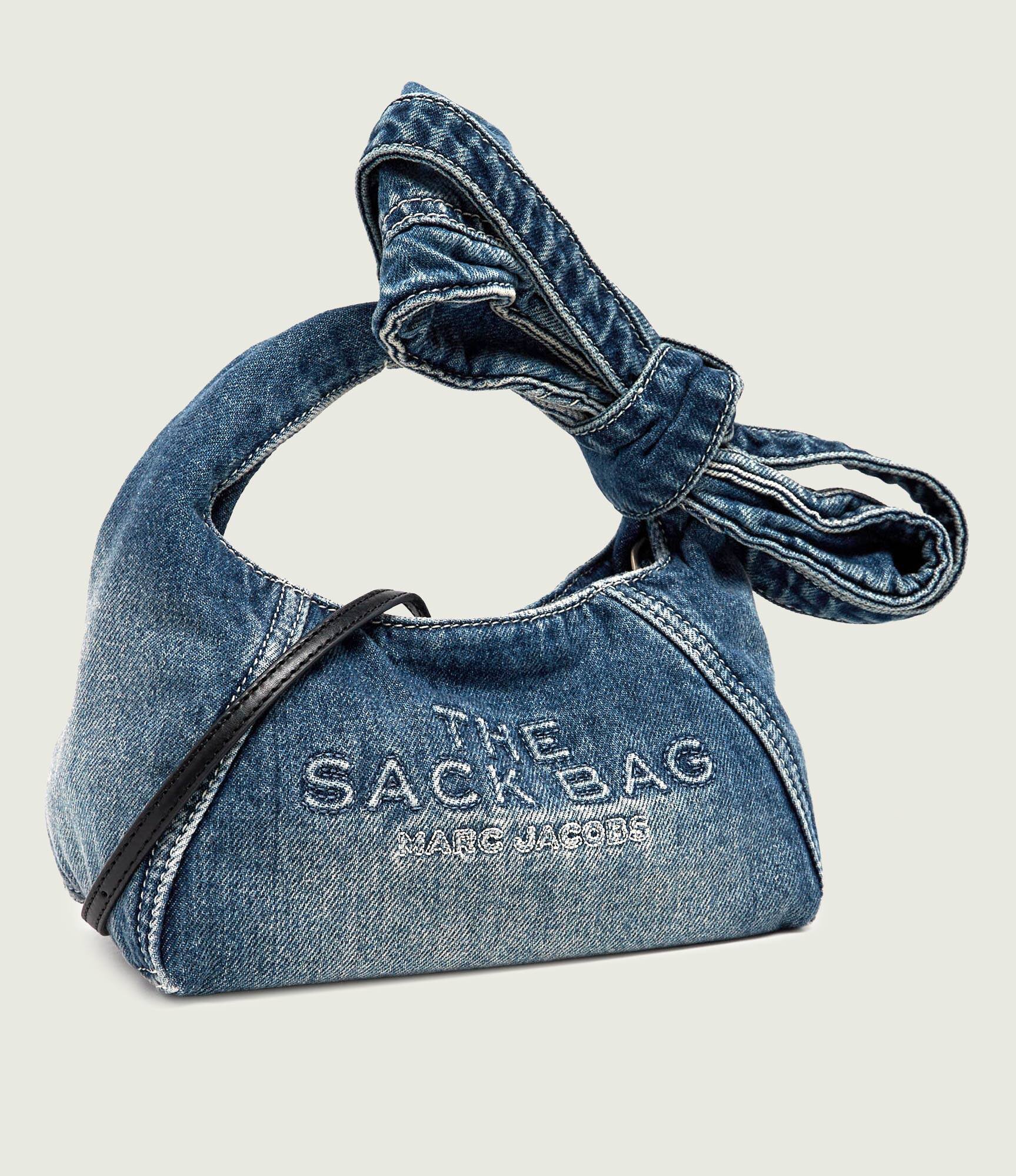 MARC JACOBS De blugi geantă pe umăr The Bow Denim Mini Sack Bag