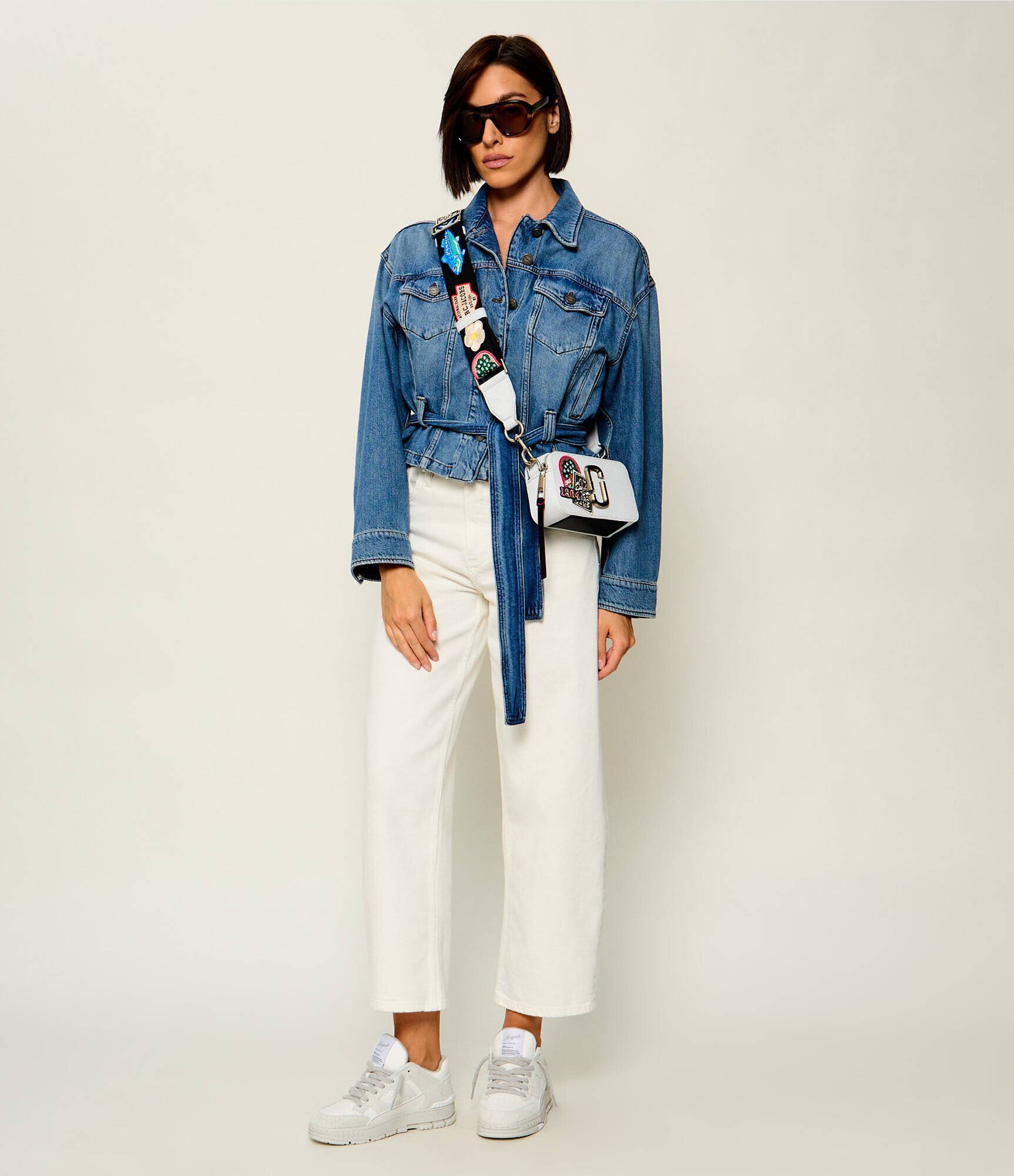 MARC JACOBS De blugi geantă poștaș The Camp Patchwork Denim Snapshot