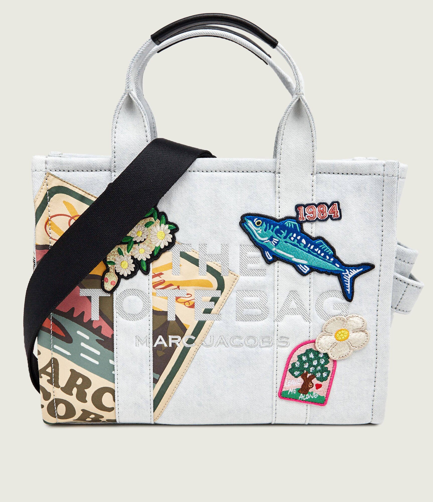 MARC JACOBS De blugi geantă shopper The Camp Patchwork Denim Medium Tote Bag
