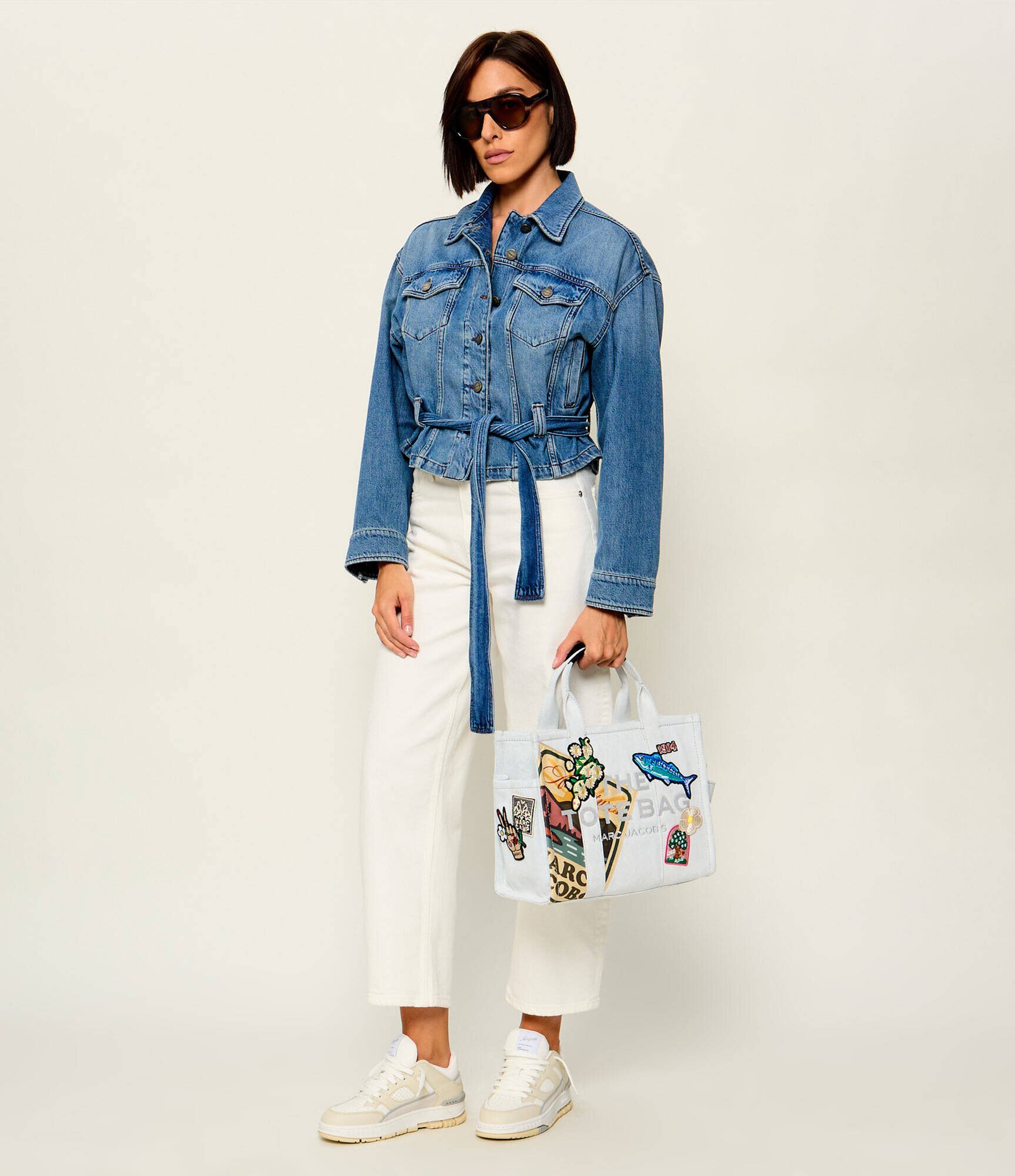 MARC JACOBS De blugi geantă shopper The Camp Patchwork Denim Medium Tote Bag