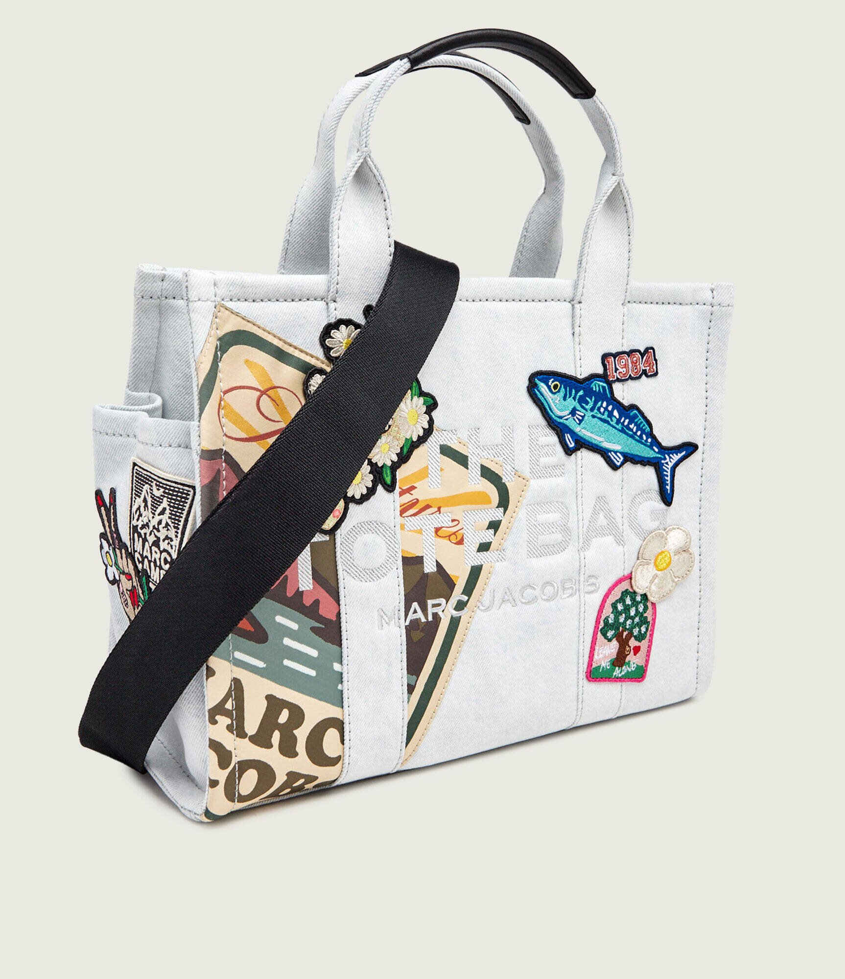 MARC JACOBS De blugi geantă shopper The Camp Patchwork Denim Medium Tote Bag