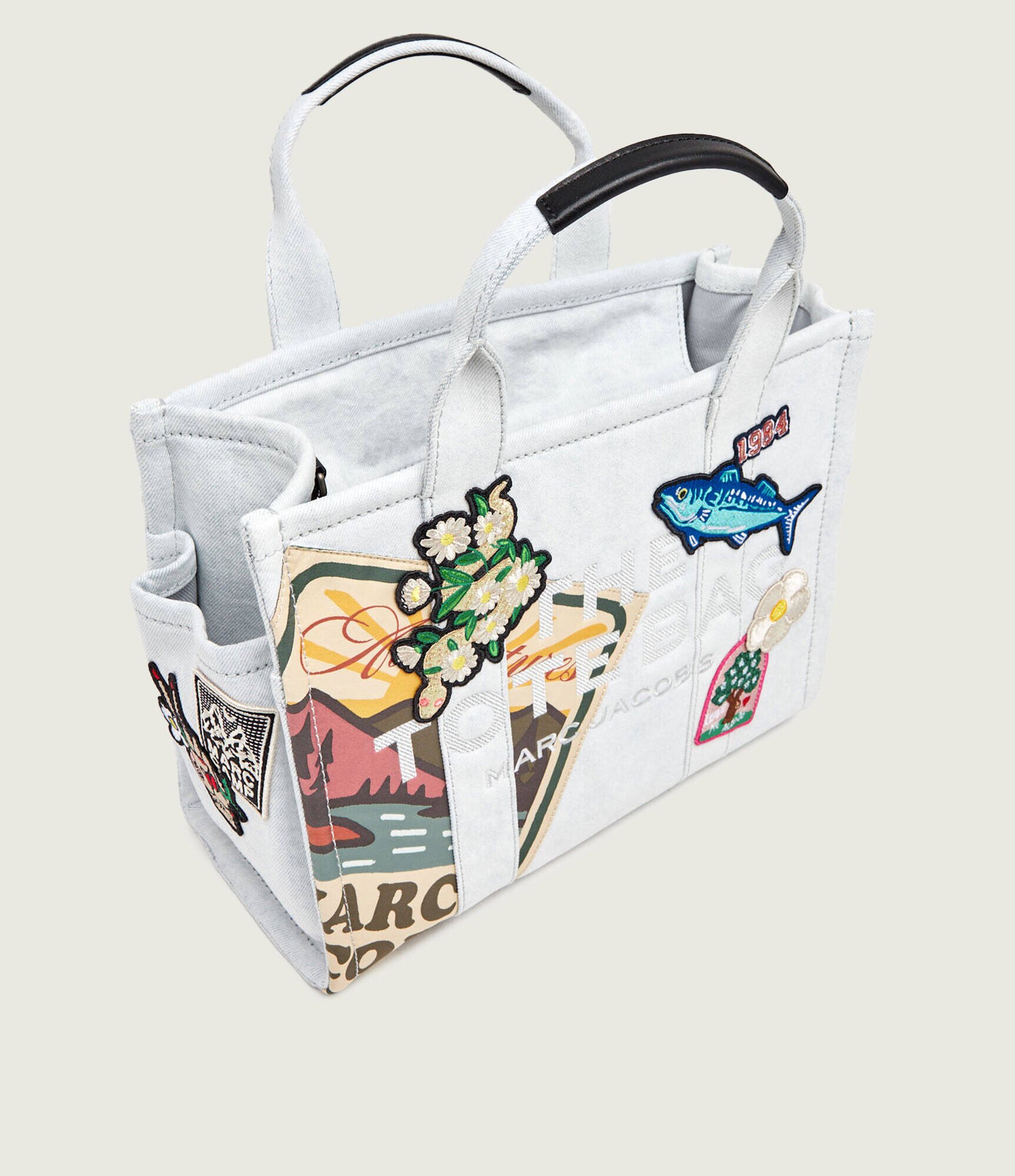 MARC JACOBS De blugi geantă shopper The Camp Patchwork Denim Medium Tote Bag