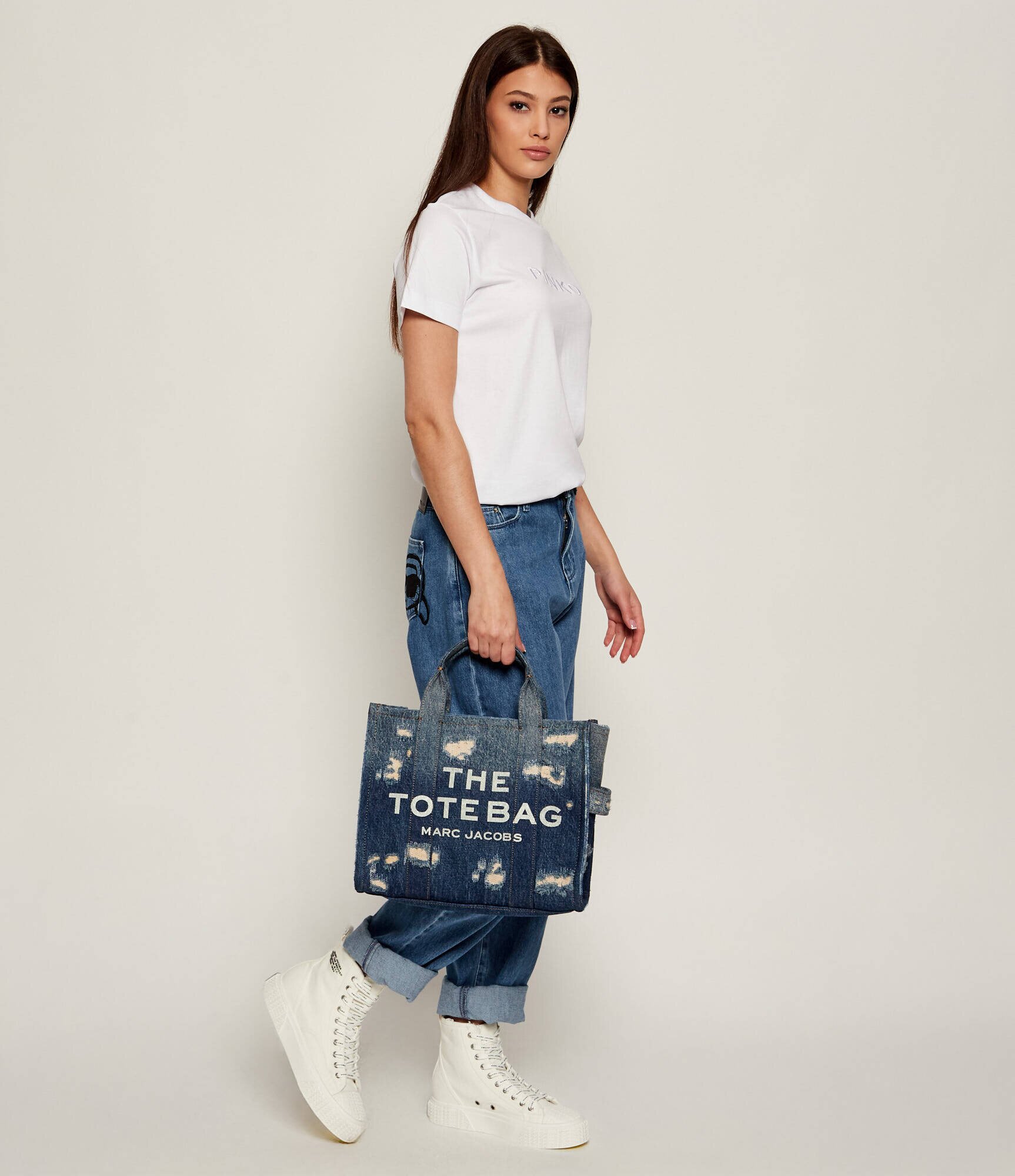 MARC JACOBS De blugi geantă shopper The Rip and Repair Denim Medium Tote Bag