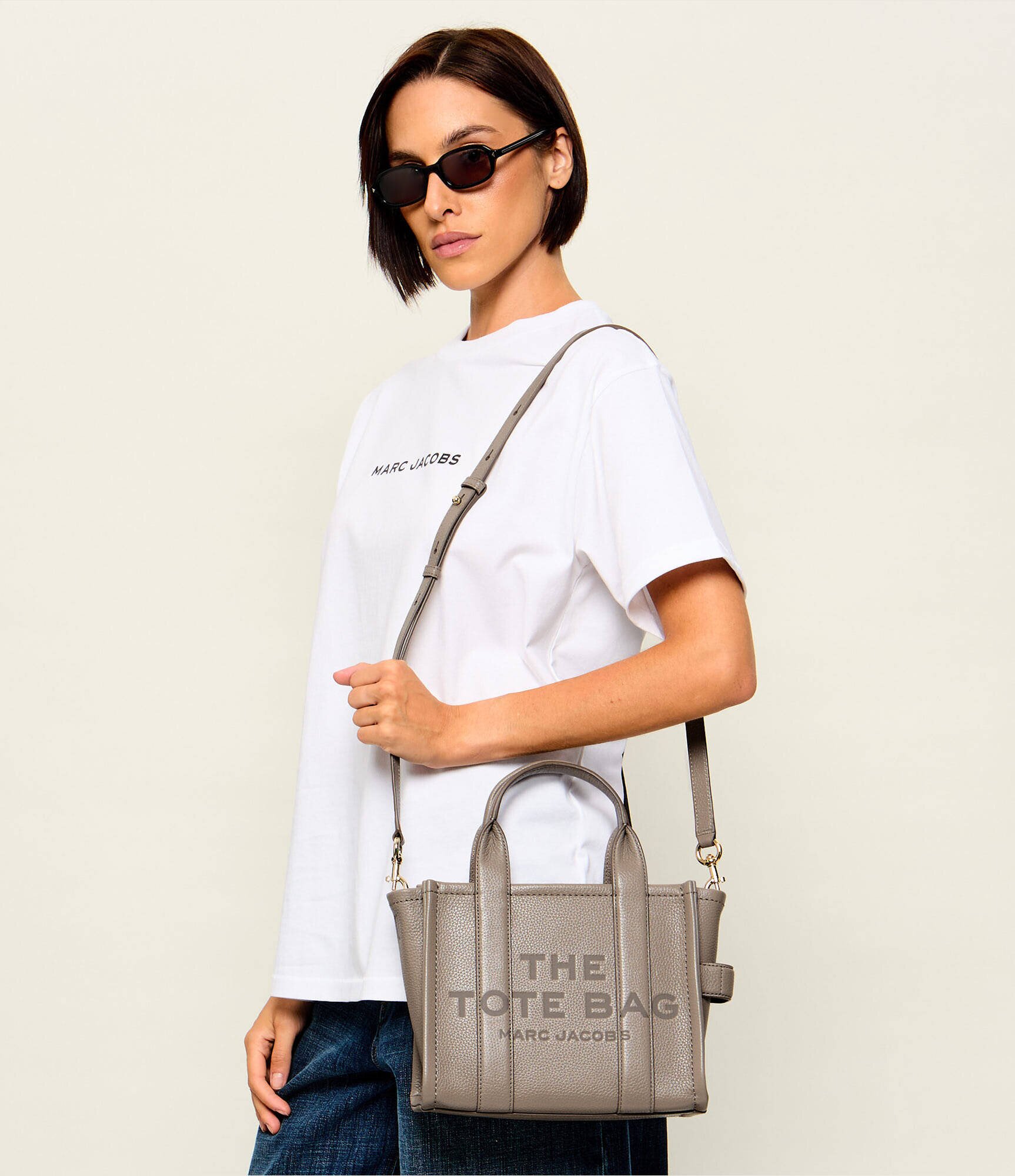 MARC JACOBS De piele cufăr The Leather Small Tote Bag