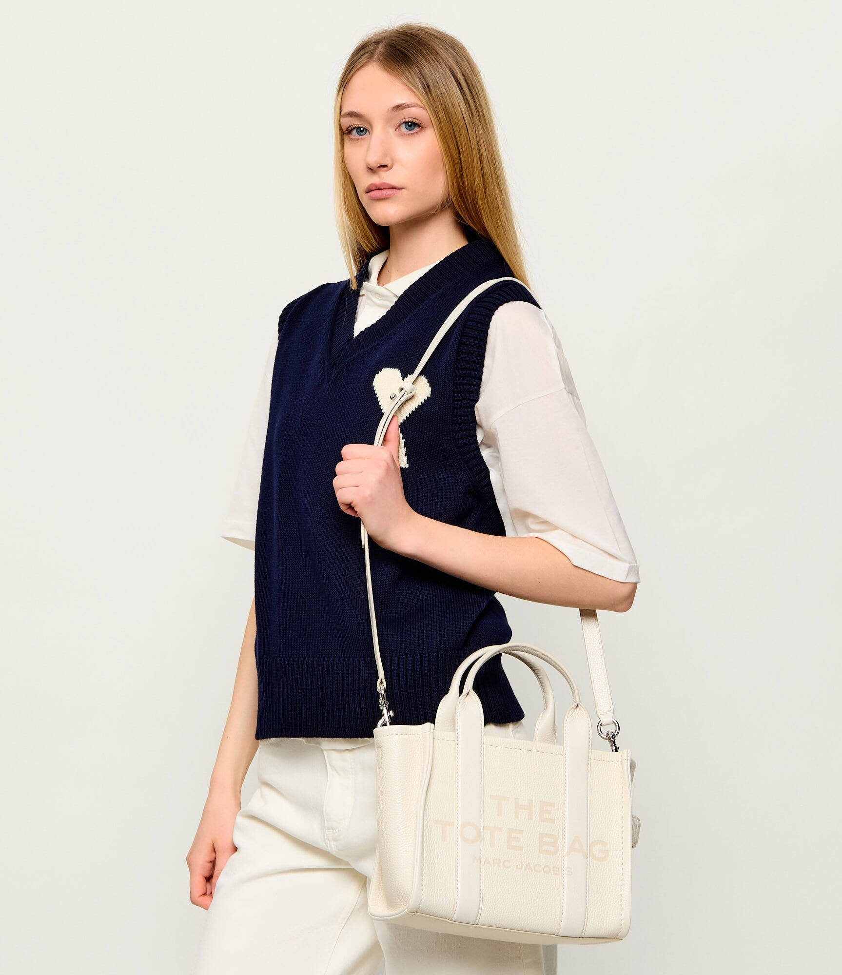 MARC JACOBS De piele cufăr The Leather Small Tote Bag