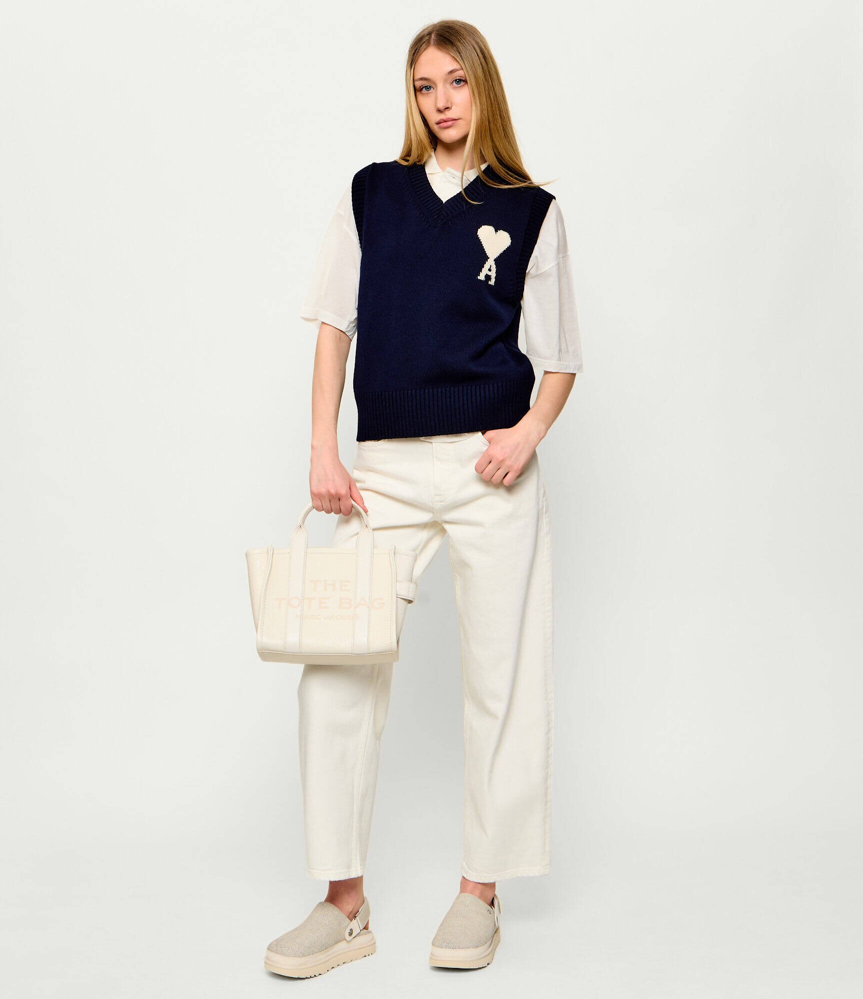 MARC JACOBS De piele cufăr The Leather Small Tote Bag