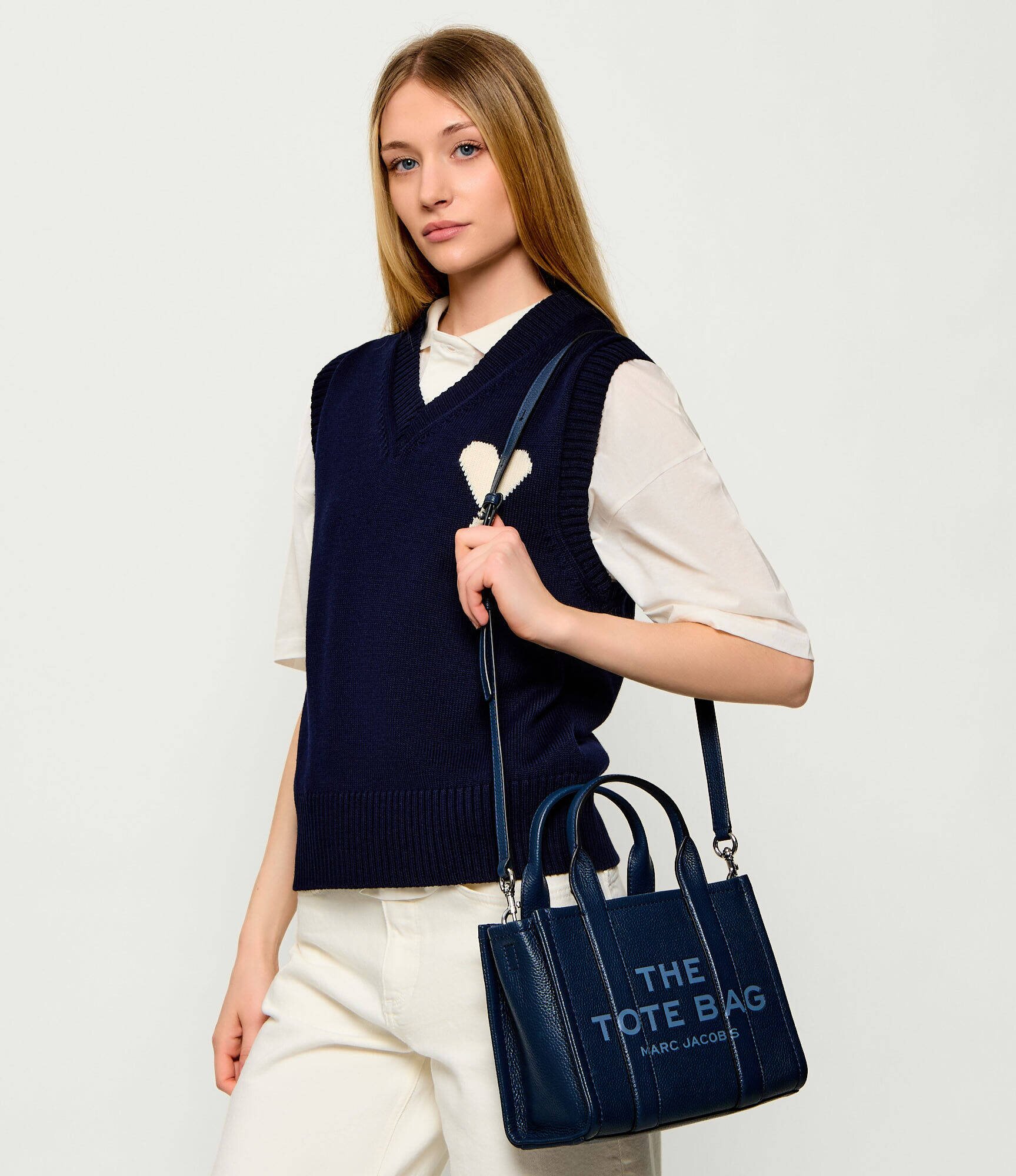 MARC JACOBS De piele cufăr The Leather Small Tote Bag