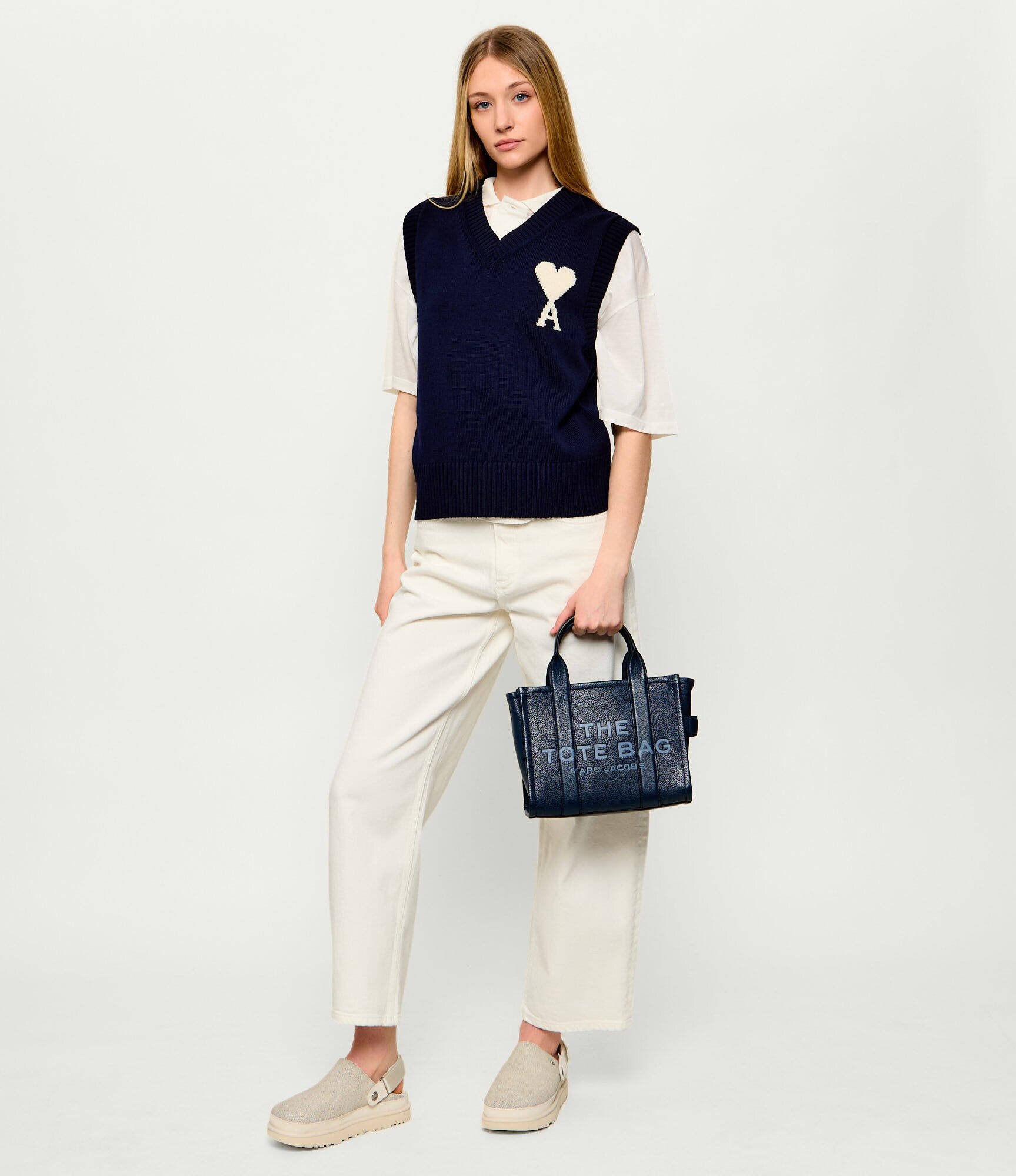 MARC JACOBS De piele cufăr The Leather Small Tote Bag