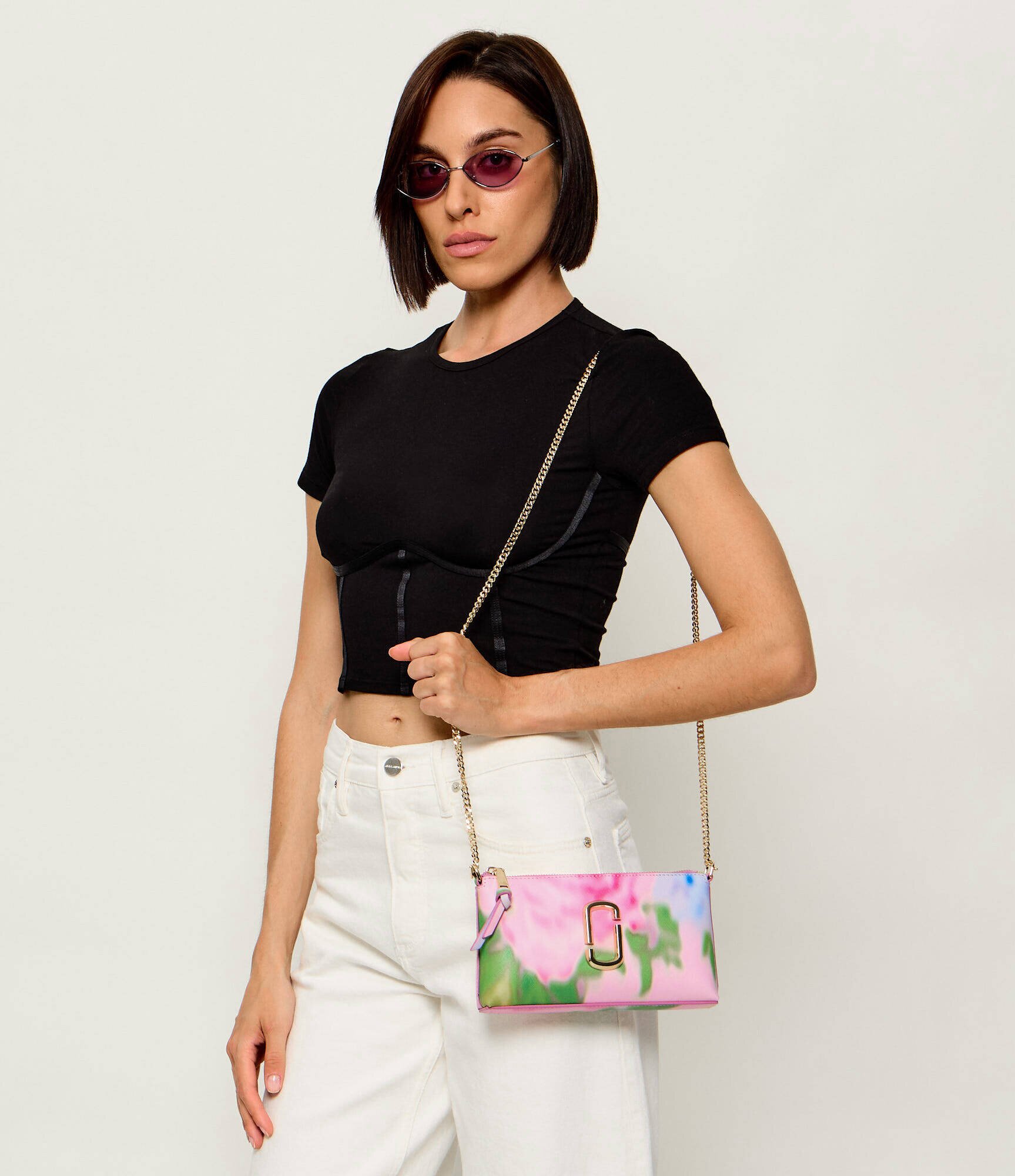 MARC JACOBS De piele geantă pe umăr The Blurred Floral Snapshot