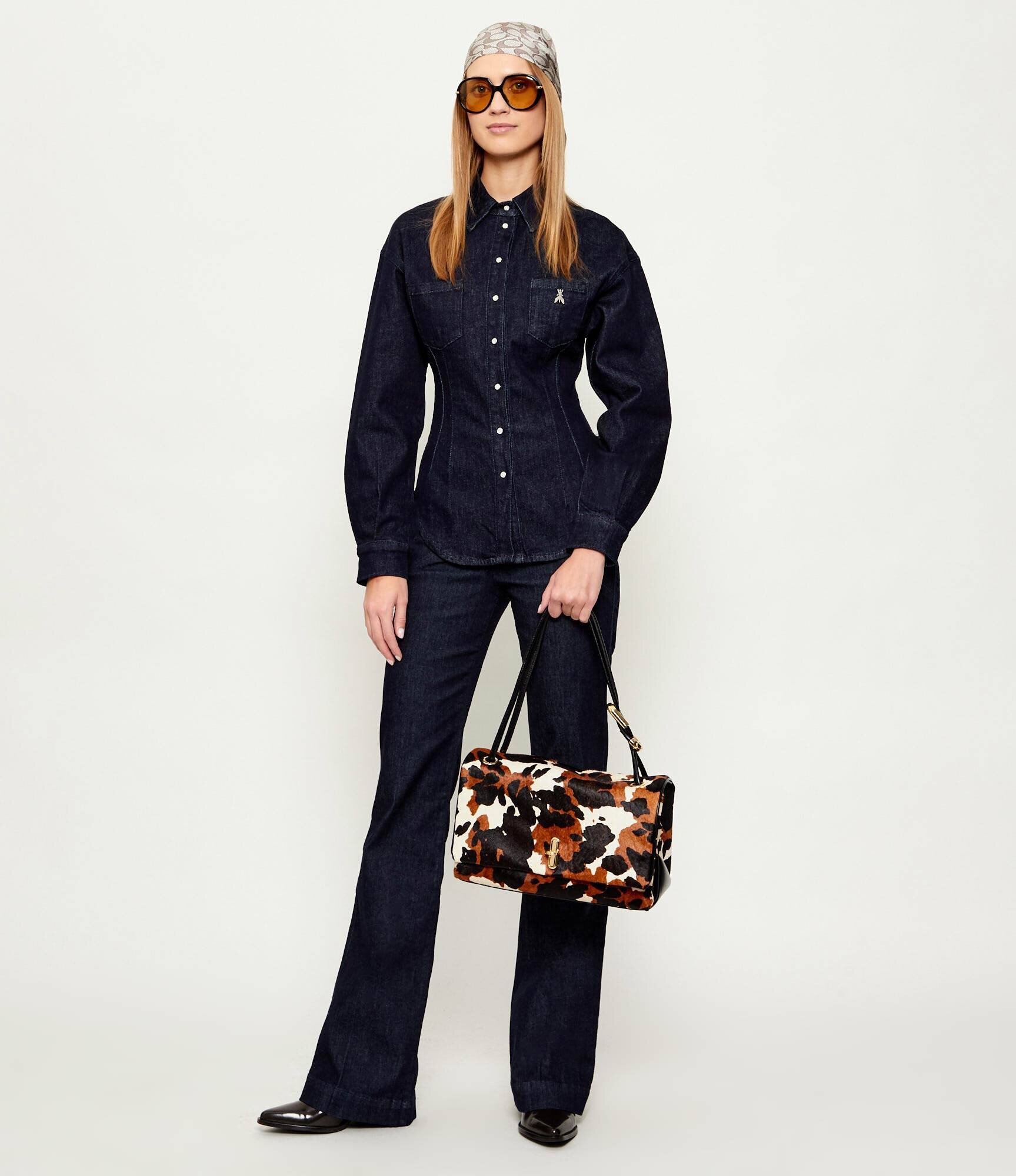 MARC JACOBS De piele geantă pe umăr The Cow Haircalf Large Dual Bag