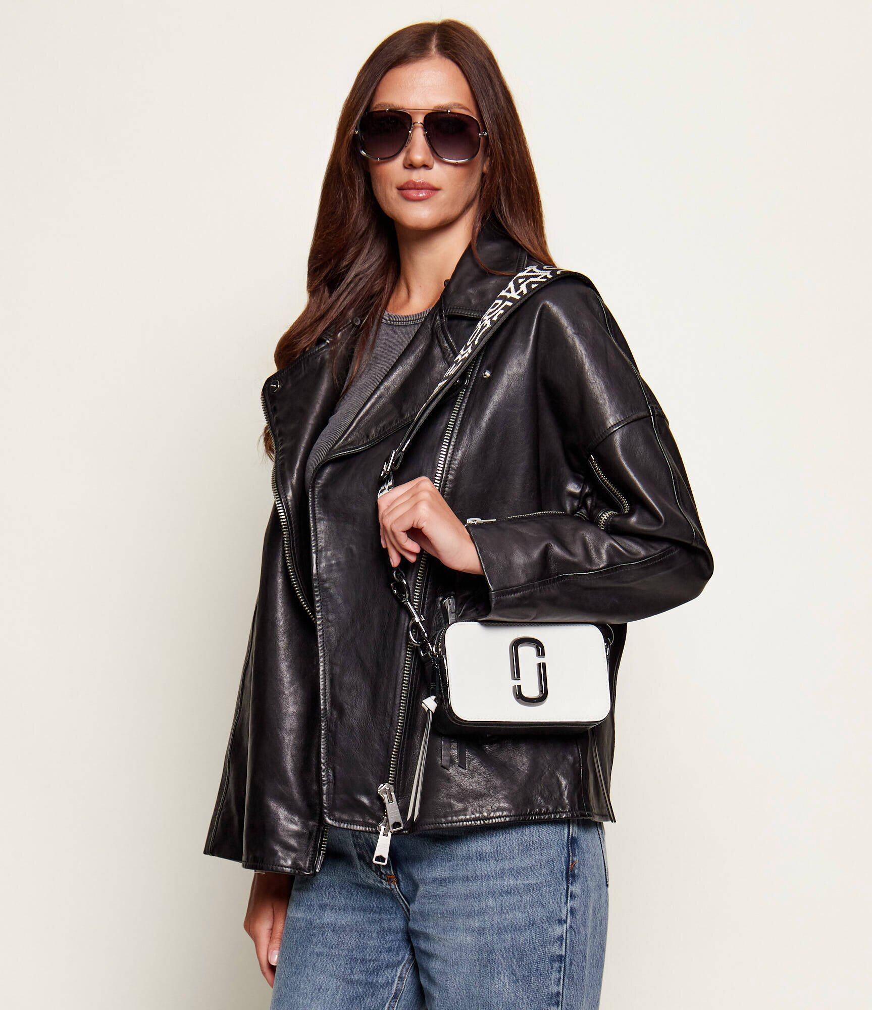 MARC JACOBS De piele geantă poștaș The Bi-Color