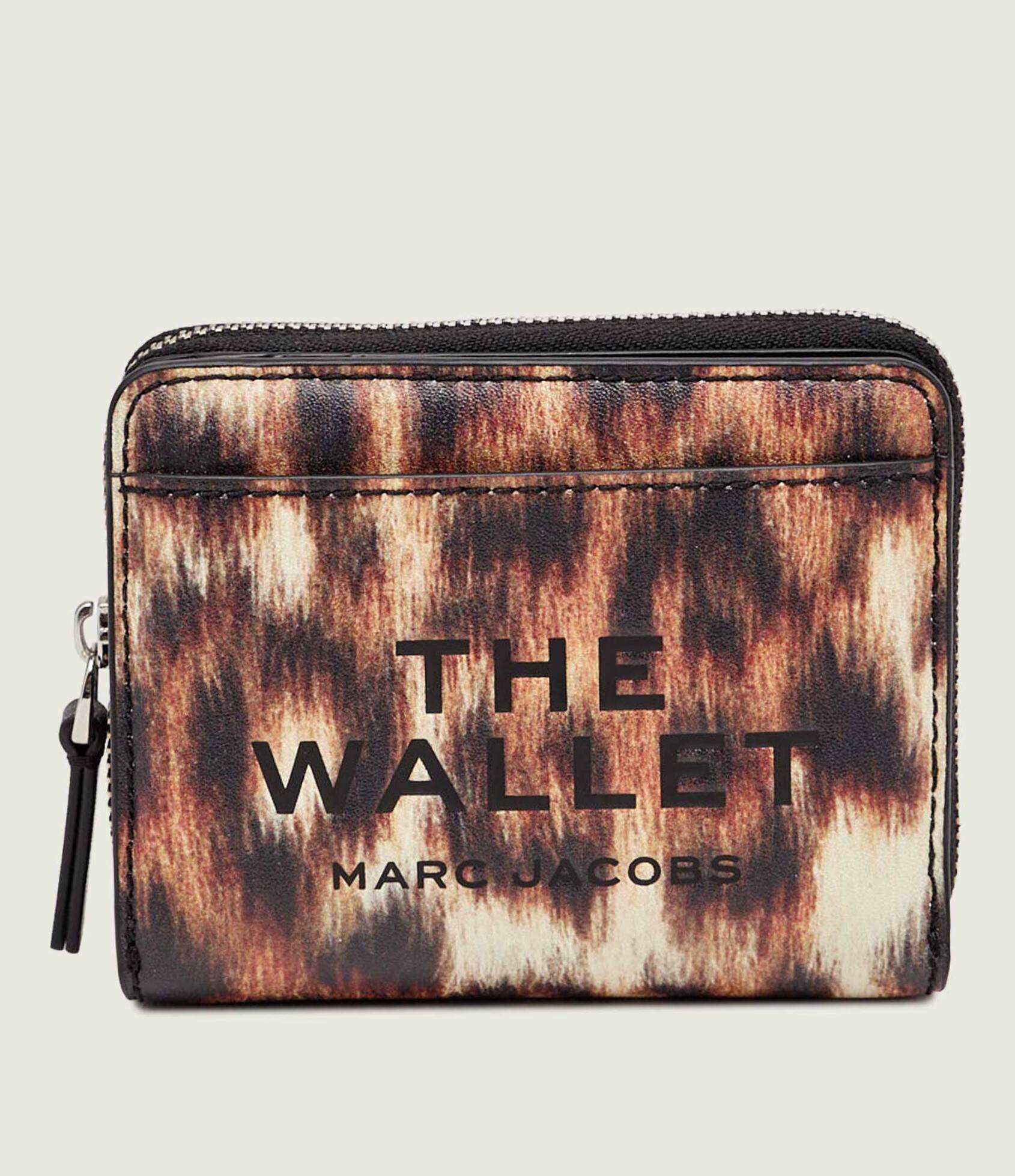 MARC JACOBS De piele portofel Leather Mini Compact Wallet In Leopard